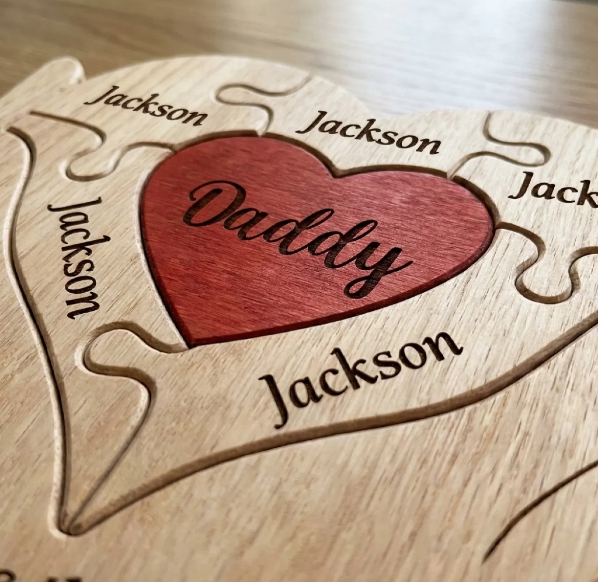 Custom Shaped Wooden Art Puzzle - Personalized Mother's Day Father's Day Birthday Gifts For Mom, Dad, Grandma, Grandpa - Love Never Fades