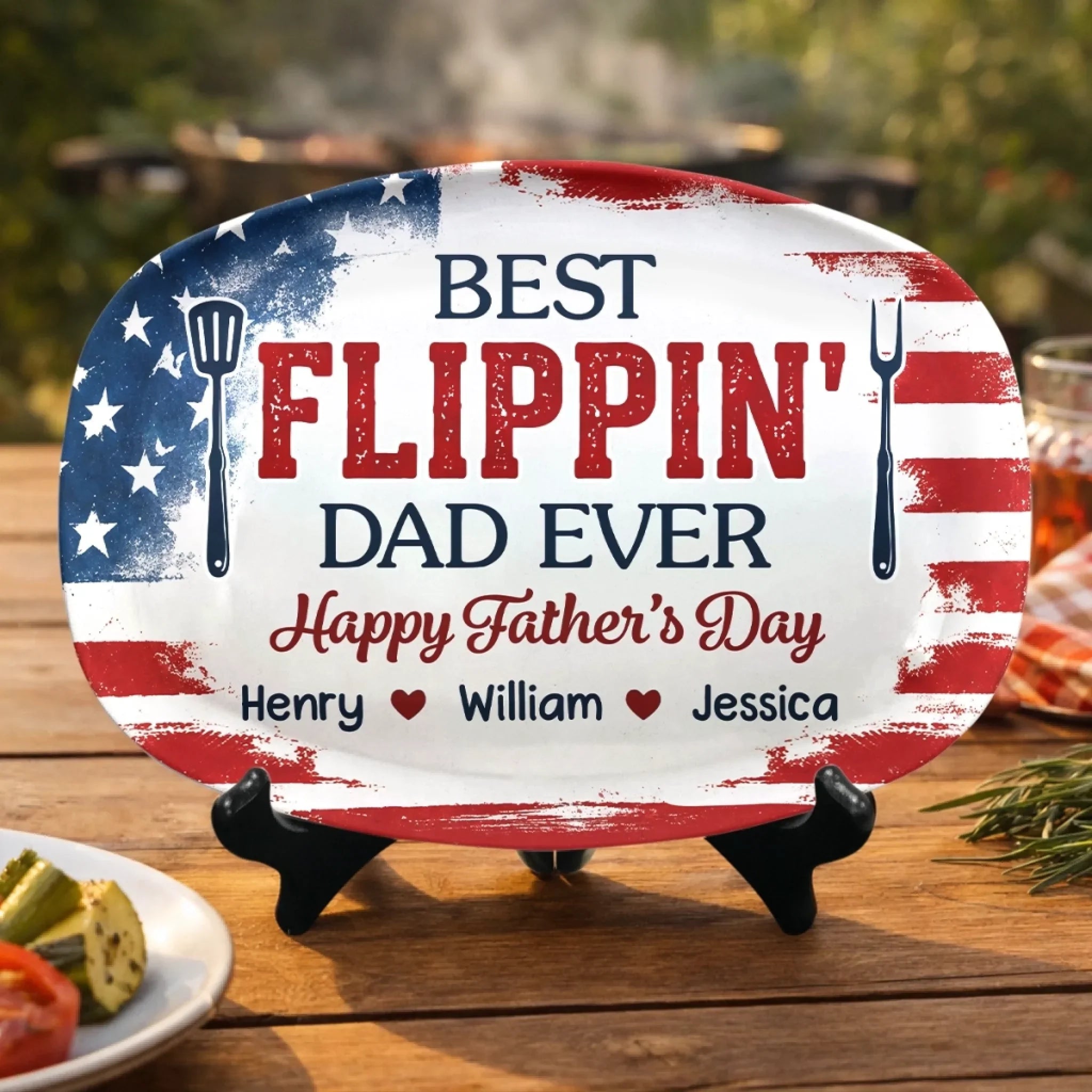 Custom Platter - Personalized Father's Day Birthday Gifts For Dad, Grandpa - Home Cooked Happiness
