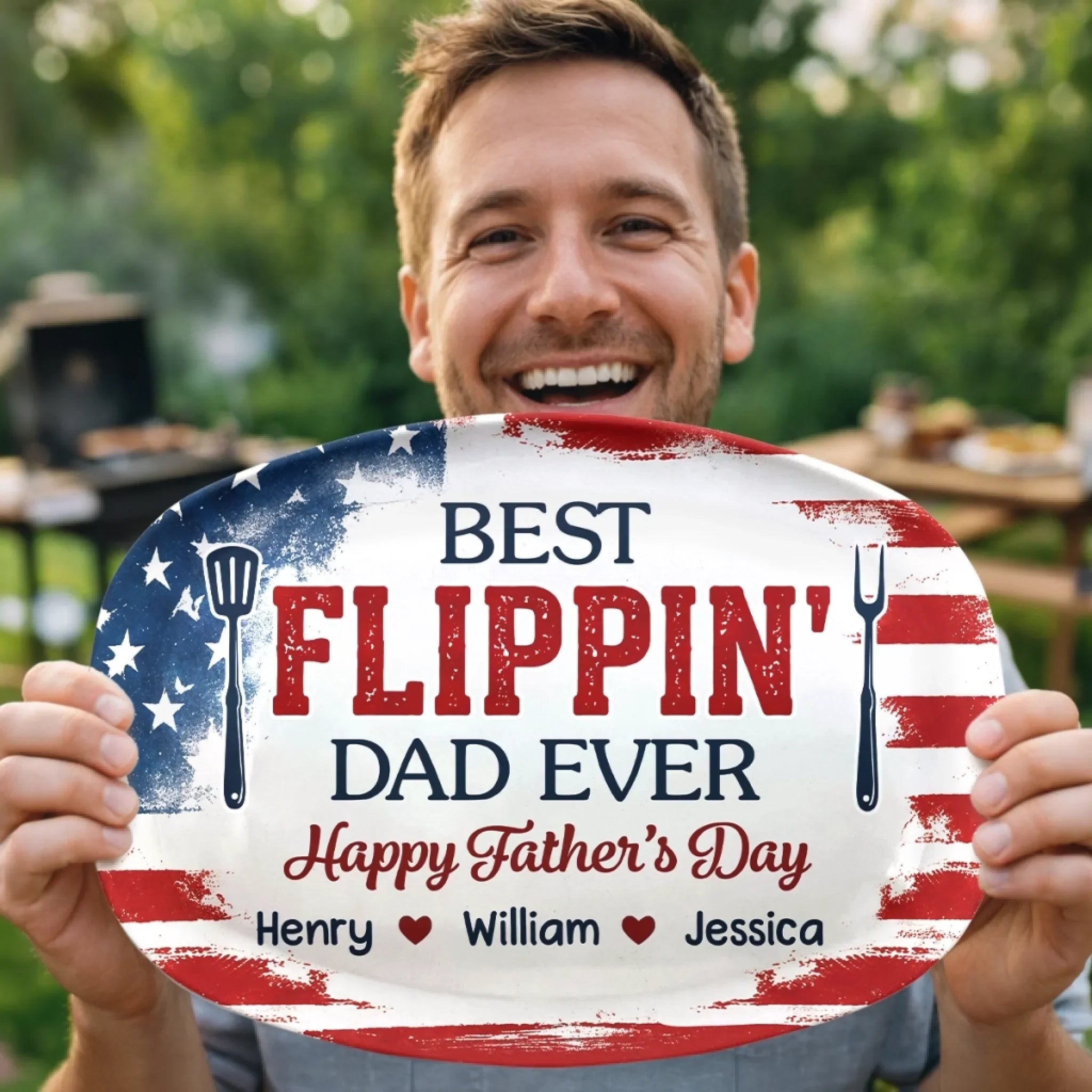 Custom Platter - Personalized Father's Day Birthday Gifts For Dad, Grandpa - Home Cooked Happiness
