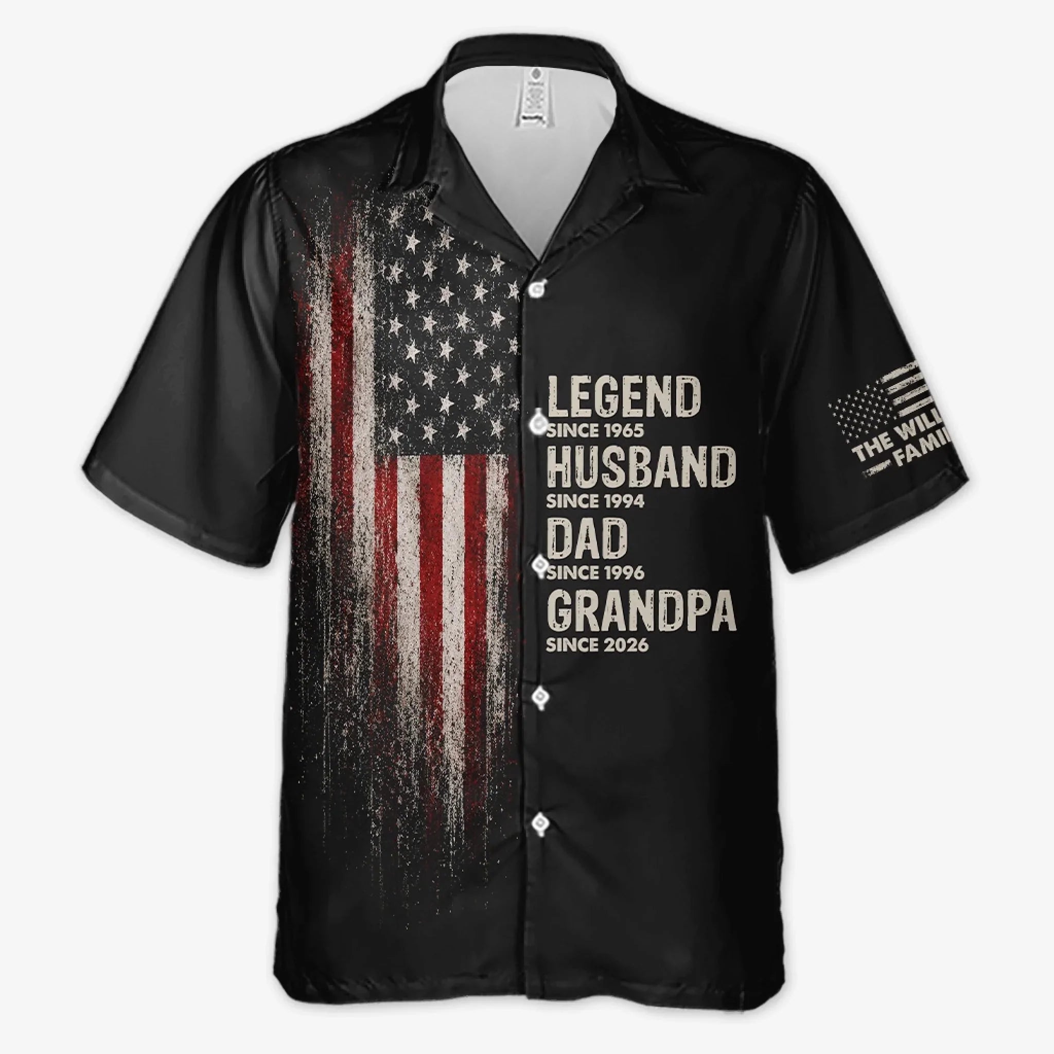 Custom Unisex Tropical Hawaiian Aloha Shirt - Personalized America 250th Anniversary Father's Day Gifts For Dad, Grandpa - Dad Makes Life Brighter