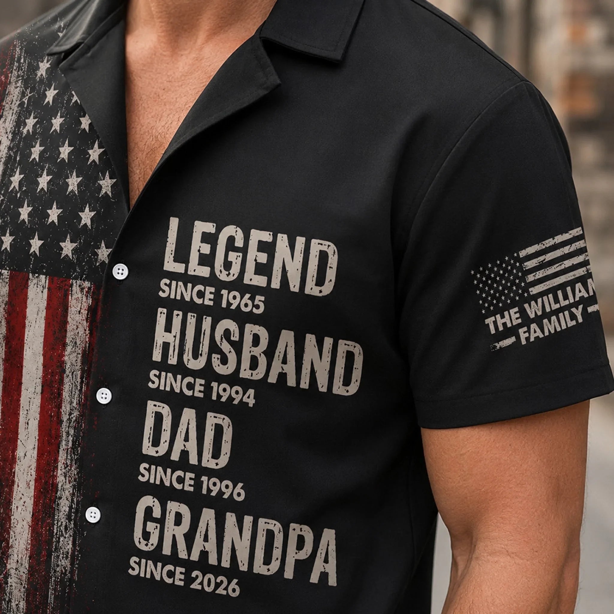 Custom Unisex Tropical Hawaiian Aloha Shirt - Personalized America 250th Anniversary Father's Day Gifts For Dad, Grandpa - Dad Makes Life Brighter