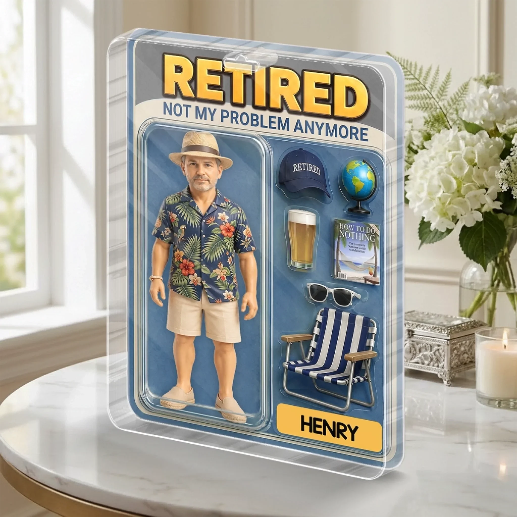 Custom Photo Action Figure Toy Box Acrylic Plaque - Personalized Retirement Gifts For Women, Men - Best Retirement Edition Ever