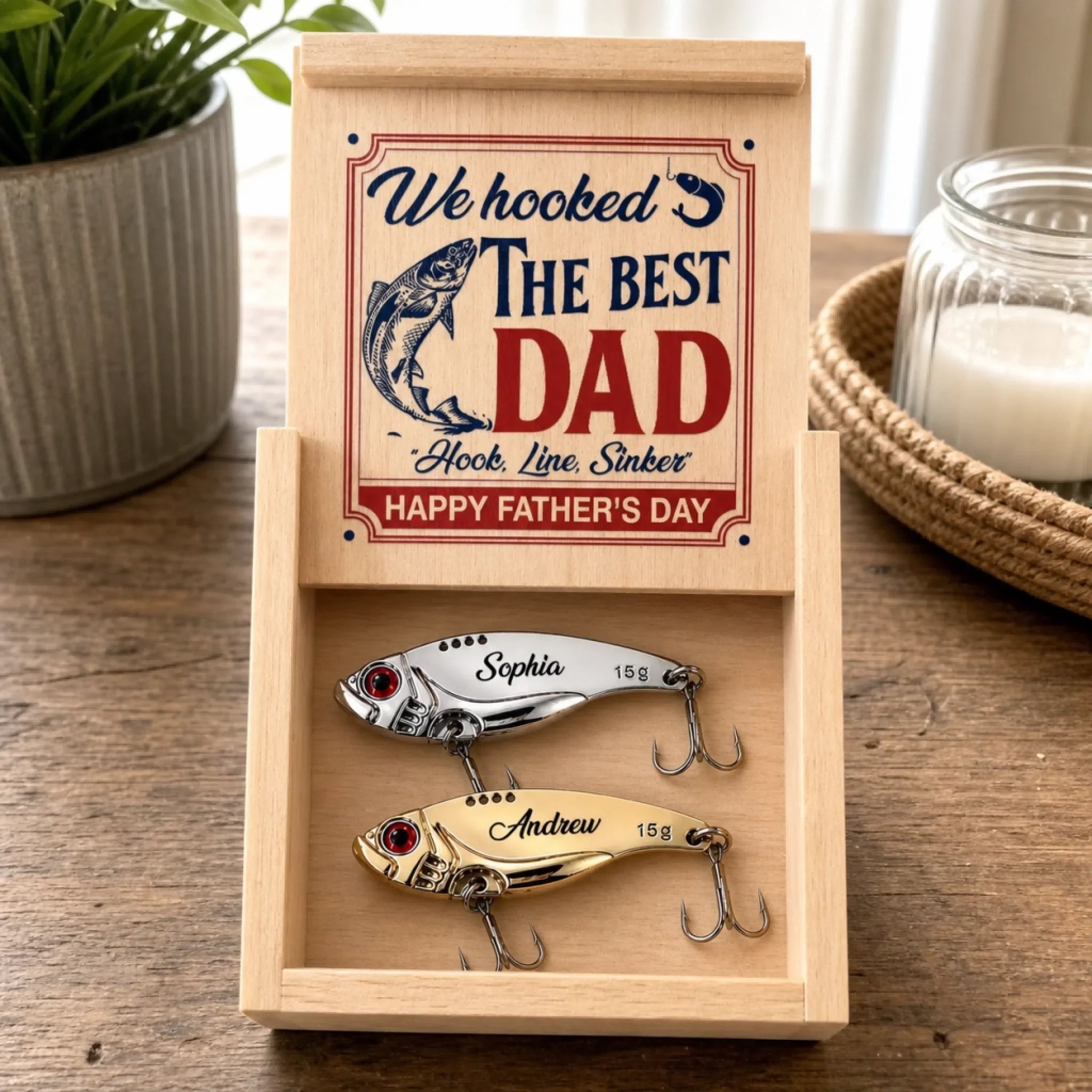 Custom Fishing Lure - Personalized Father's Day Fishing Gifts For Fisherman, Dad, Grandpa - Hooked On Fishing Life