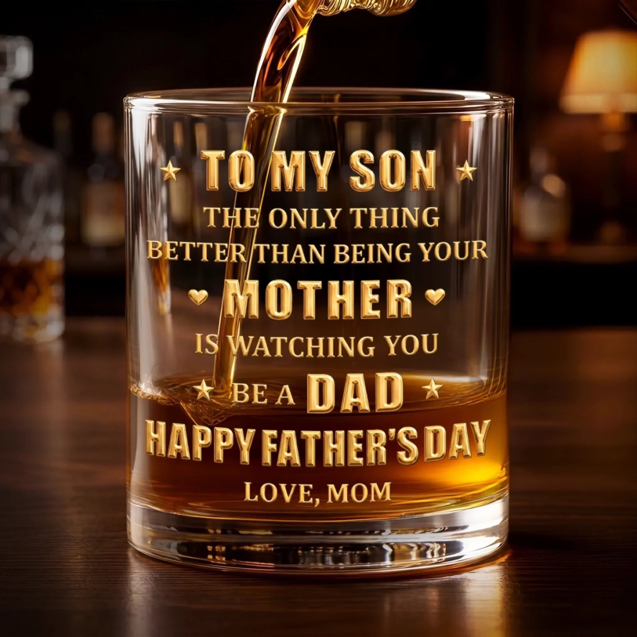 Custom Whiskey Glass - Personalized Father's Day Gifts For Son - Raised A Son, Cheer A Dad