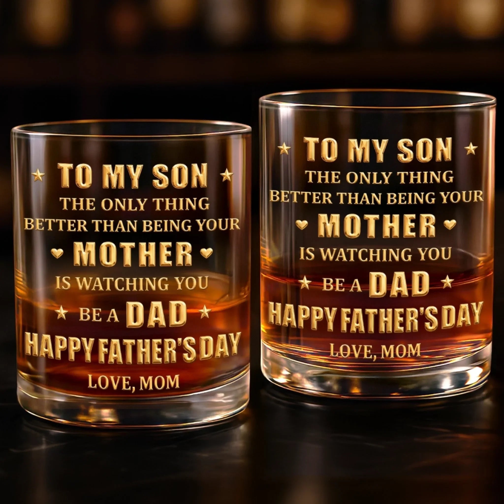 Custom Whiskey Glass - Personalized Father's Day Gifts For Son - Raised A Son, Cheer A Dad