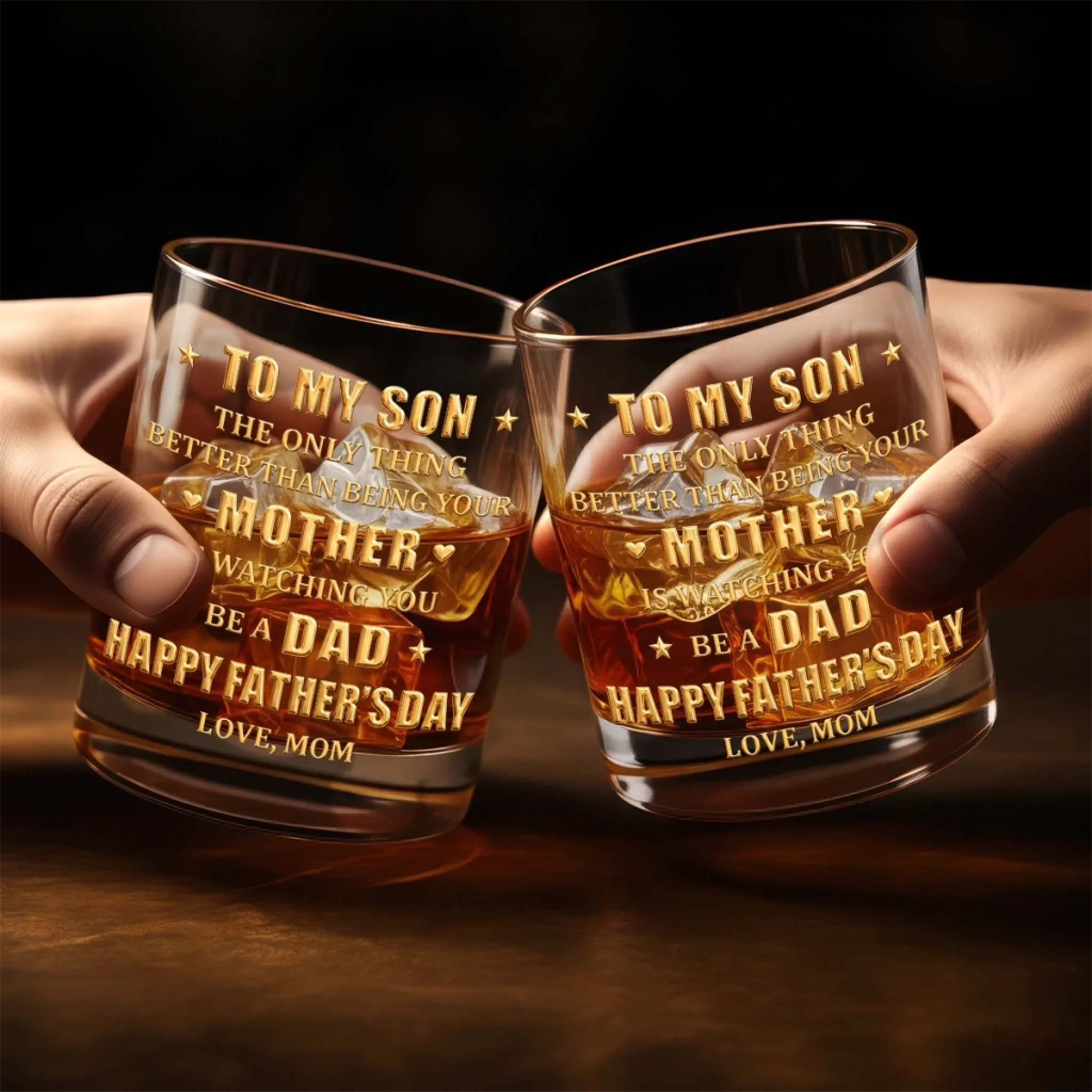 Custom Whiskey Glass - Personalized Father's Day Gifts For Son - Raised A Son, Cheer A Dad