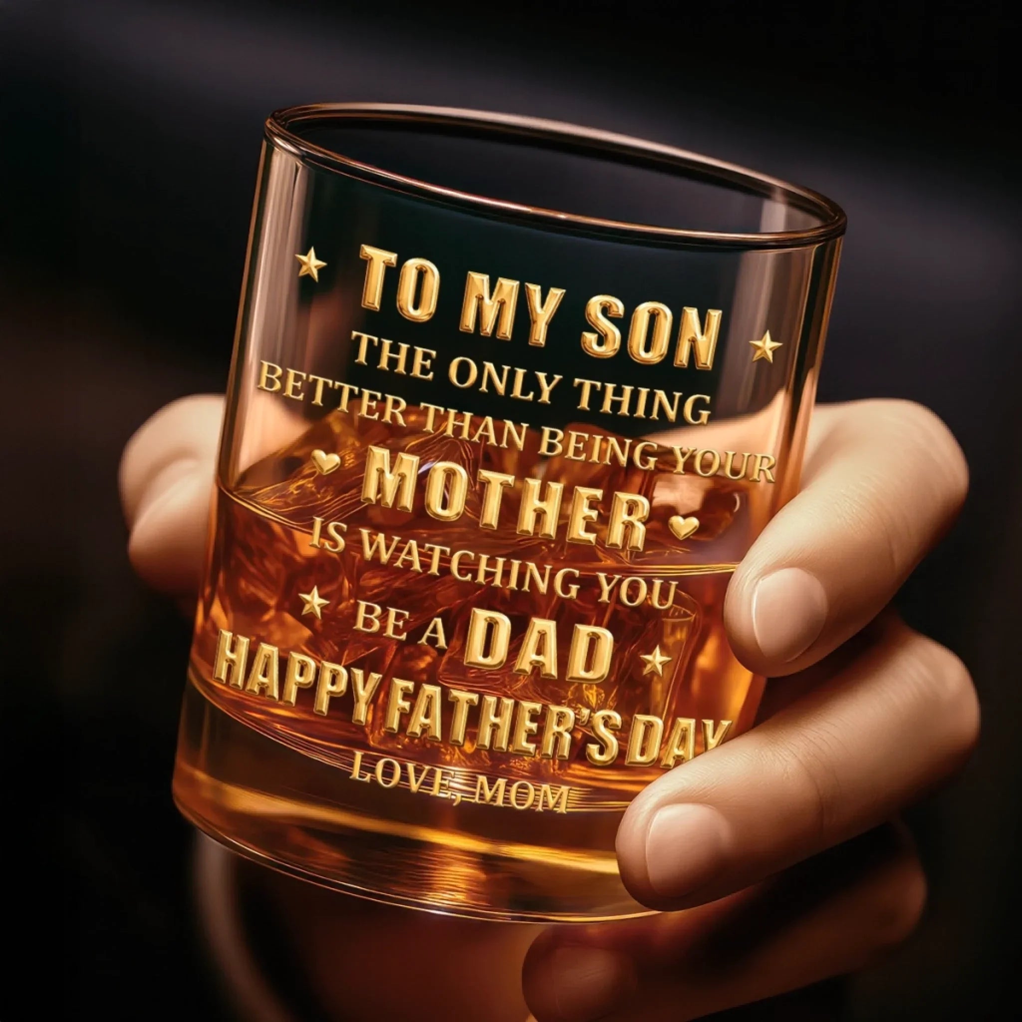 Custom Whiskey Glass - Personalized Father's Day Gifts For Son - Raised A Son, Cheer A Dad