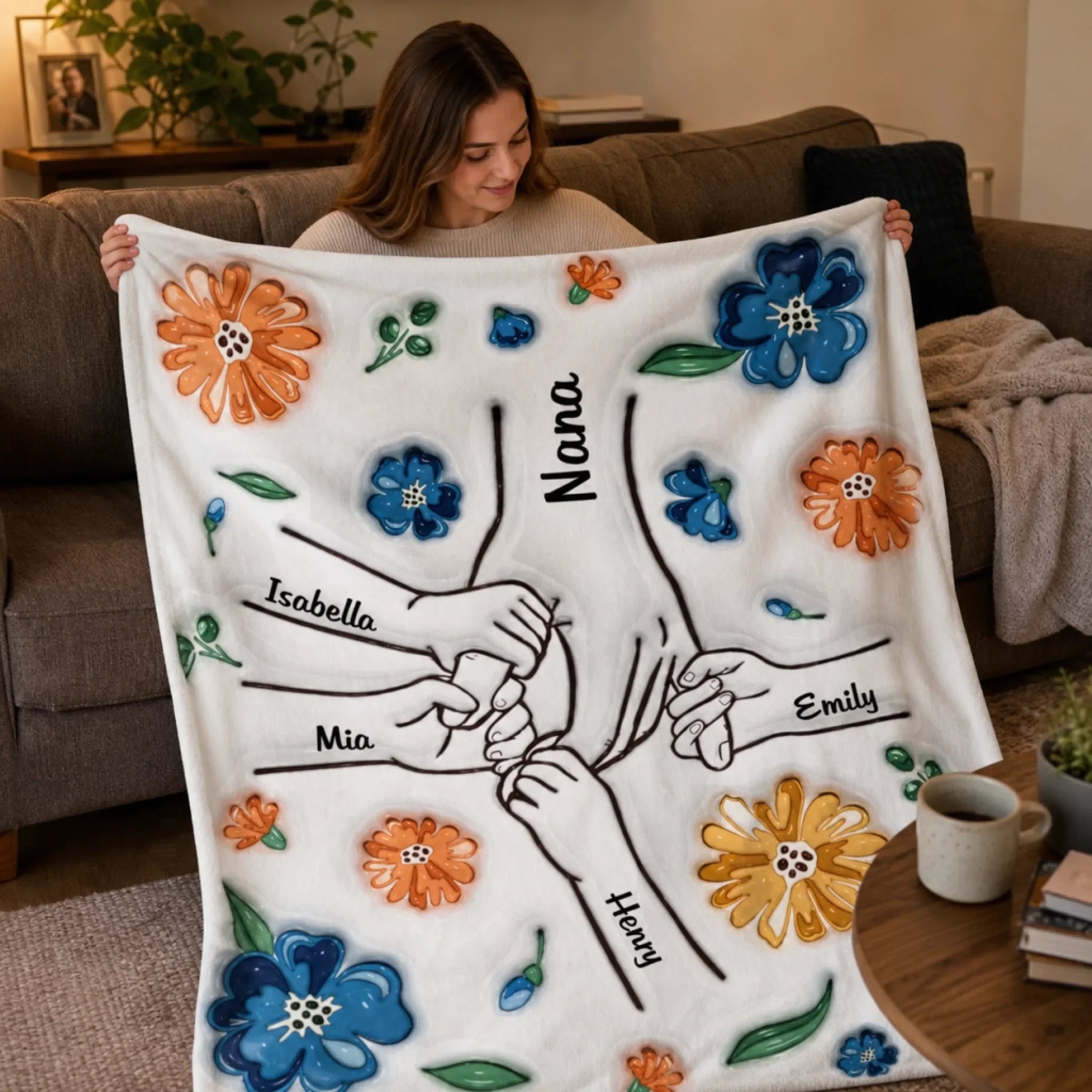 Mom, You Are My Hero - Family Personalized Custom 3D Inflated Effect Printed Blanket - Mother's Day, Gift For Mom, Grandma