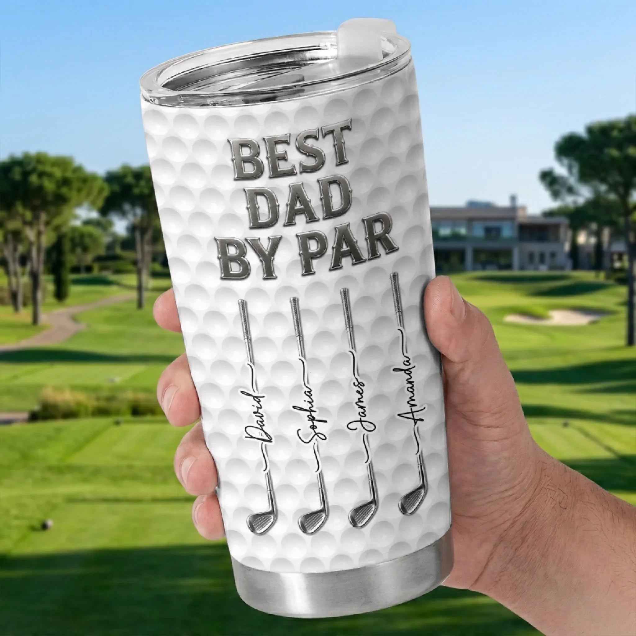 Custom Golf Tumbler - Personalized Father's Day Birthday Gifts For Dad, Grandpa, Golf Lovers, Sports Fans, Sports Lovers - Chasing Birdies And Drinking Coffee