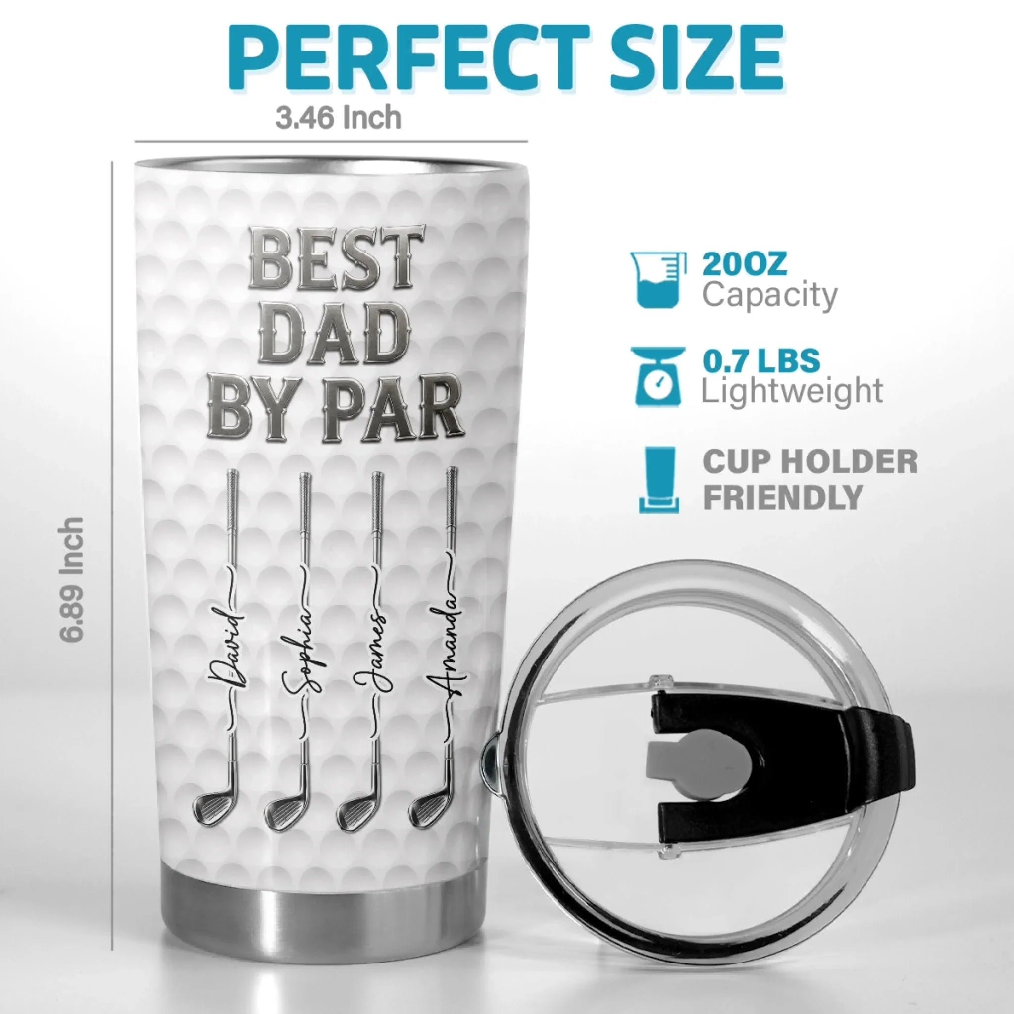 Custom Golf Tumbler - Personalized Father's Day Birthday Gifts For Dad, Grandpa, Golf Lovers, Sports Fans, Sports Lovers - Chasing Birdies And Drinking Coffee