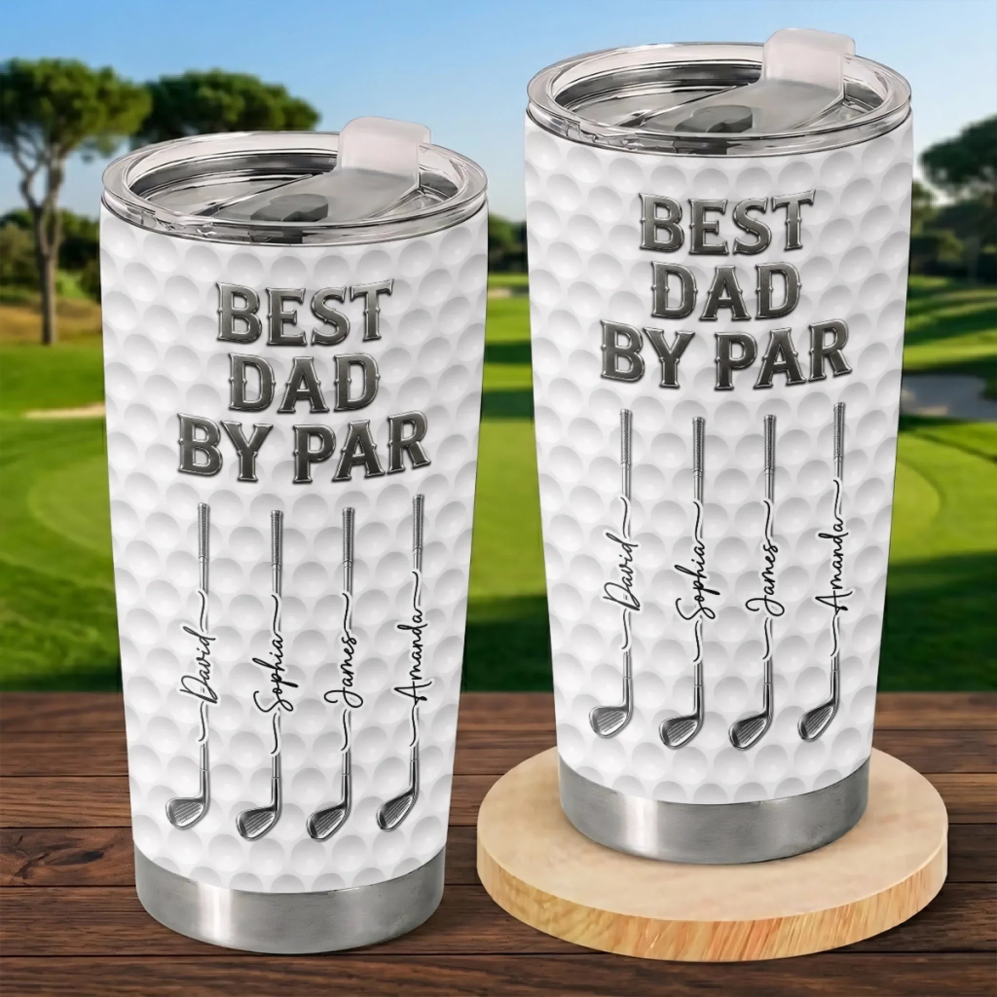 Custom Golf Tumbler - Personalized Father's Day Birthday Gifts For Dad, Grandpa, Golf Lovers, Sports Fans, Sports Lovers - Chasing Birdies And Drinking Coffee