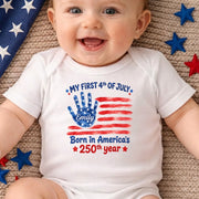 Custom Baby Onesie - Personalized Baby Shower, Gender Reveal, America 250th Anniversary Gifts For New Moms, New Dads, New Parents - My First 4th Of July