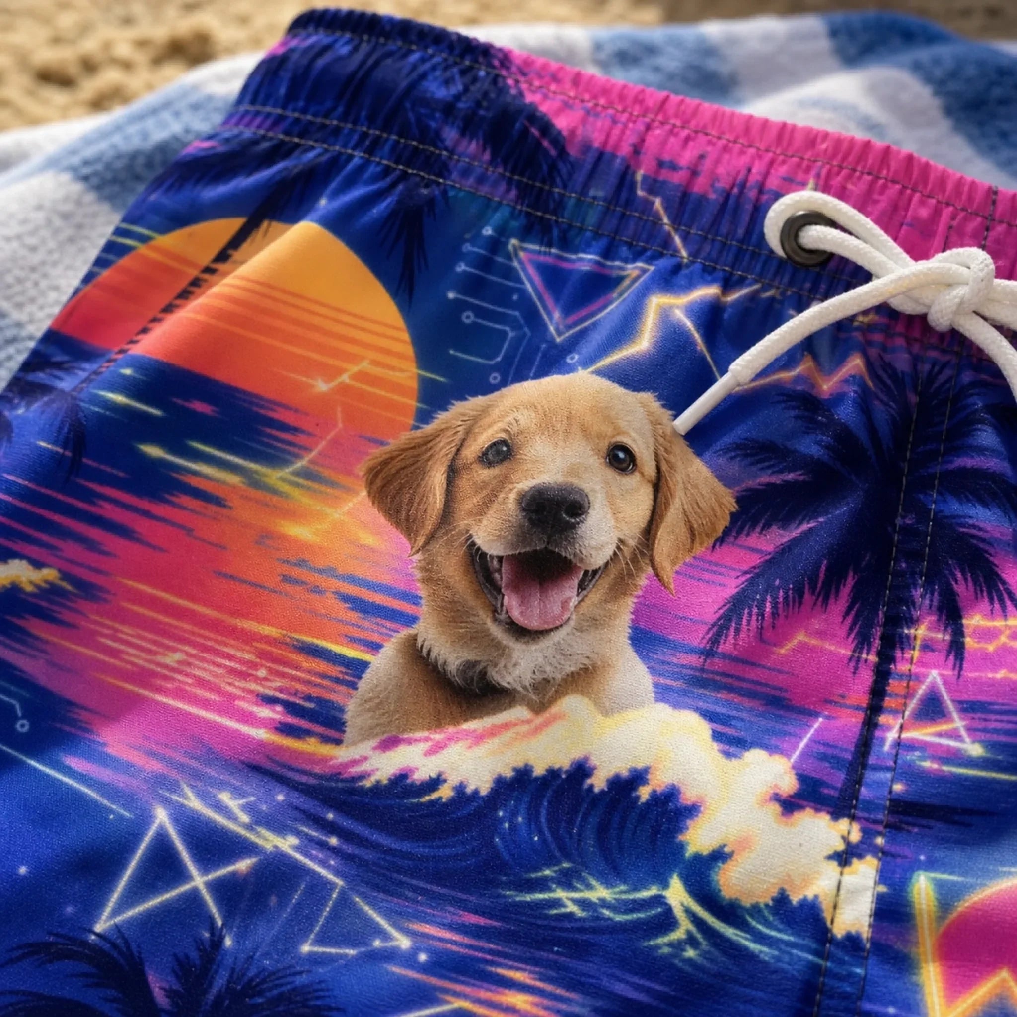 Custom Photo Tropical Hawaiian Aloha Men Beach Shorts - Personalized Summer Vacation And Travel Gifts For Dog Cat Lovers, Dog Dad And Mom, Cat Owners - Best Beach Buddy Ever