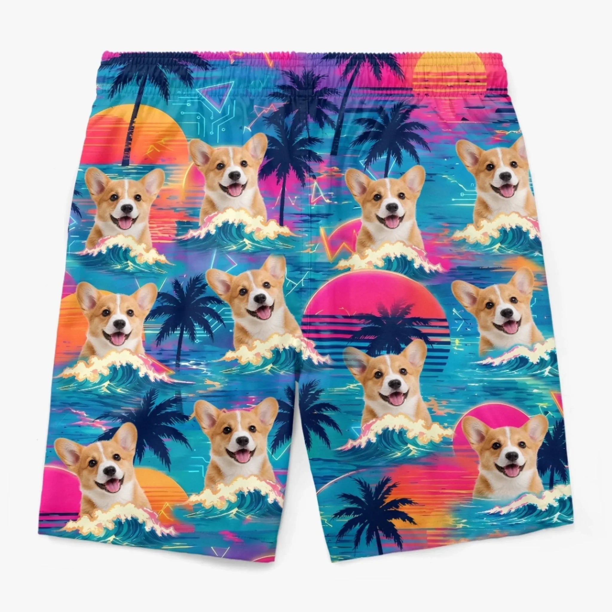 Custom Photo Tropical Hawaiian Aloha Men Beach Shorts - Personalized Summer Vacation And Travel Gifts For Dog Cat Lovers, Dog Dad And Mom, Cat Owners - Best Beach Buddy Ever