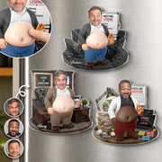 Custom Photo Dad Bod Belly Squishy Acrylic Fridge Magnet – Personalized Funny Gifts For Coworker, Work Bestie  – Making Things Happen Daily