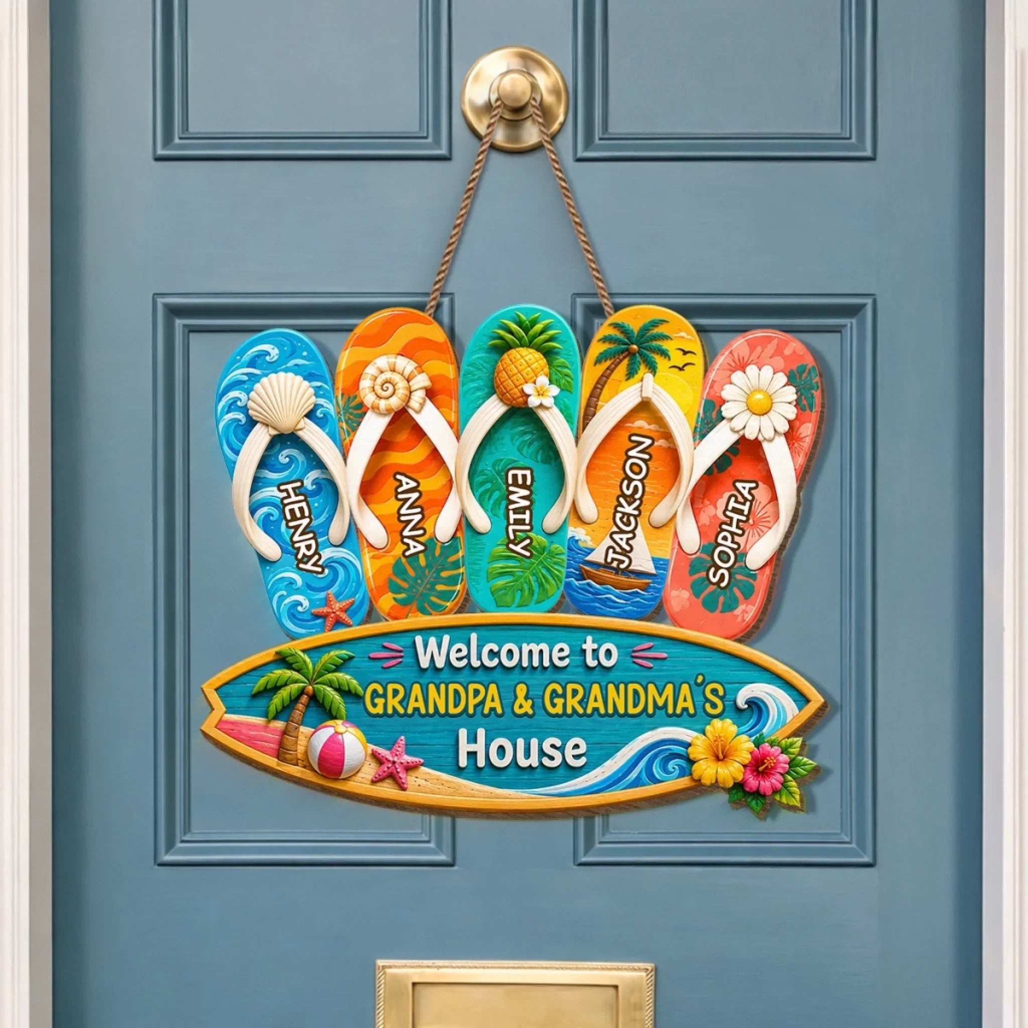 Custom Wood Sign - Personalized Summer Vacation And Travel Gifts For Grandma, Grandpa - Beach Days With Grandkids
