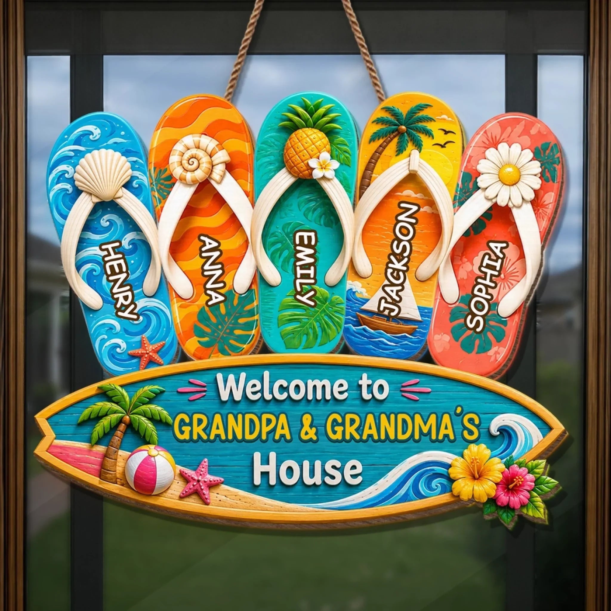 Custom Wood Sign - Personalized Summer Vacation And Travel Gifts For Grandma, Grandpa - Beach Days With Grandkids
