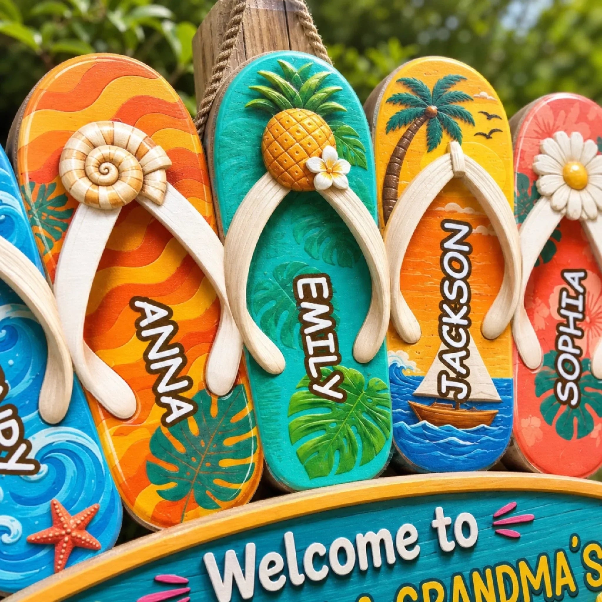 Custom Wood Sign - Personalized Summer Vacation And Travel Gifts For Grandma, Grandpa - Beach Days With Grandkids