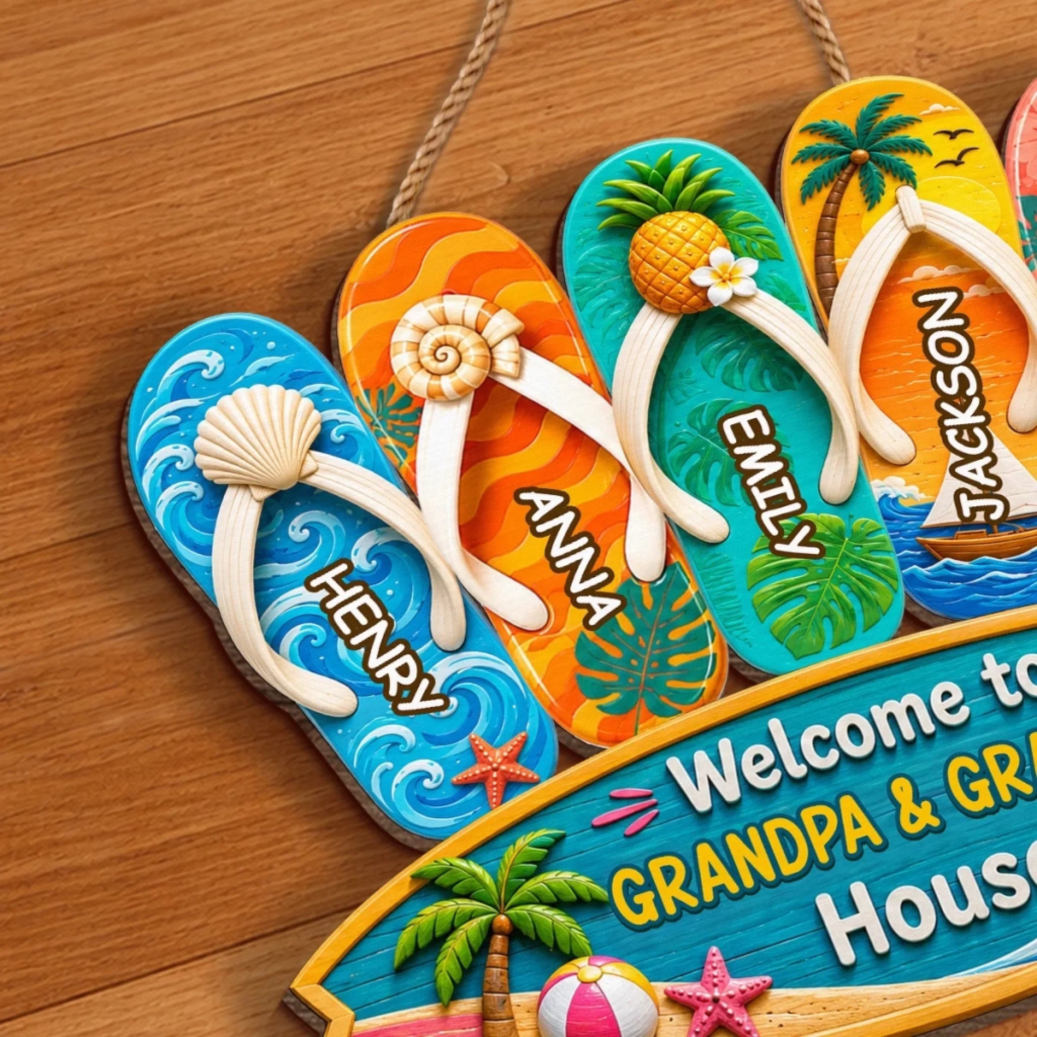Custom Wood Sign - Personalized Summer Vacation And Travel Gifts For Grandma, Grandpa - Beach Days With Grandkids