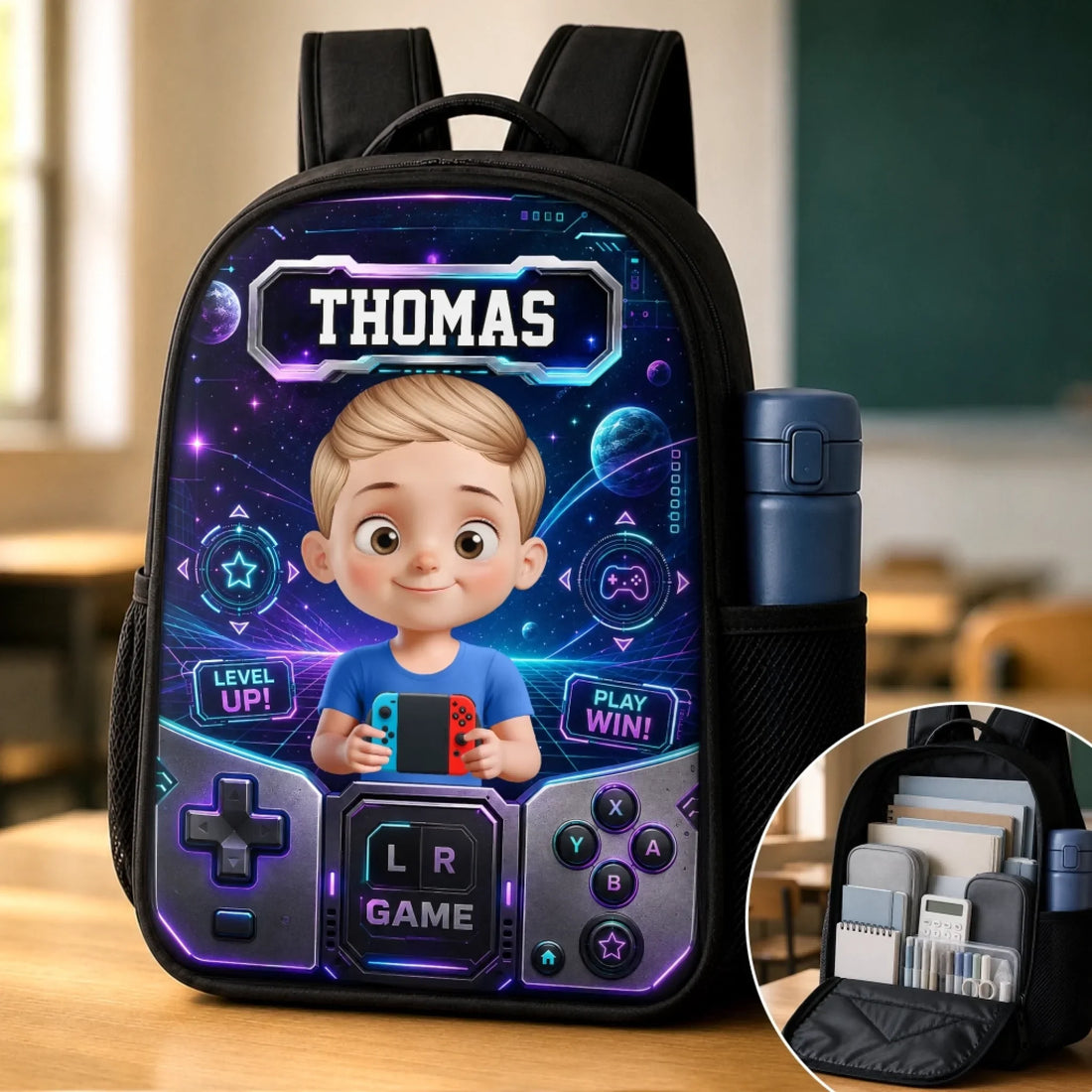 Custom Kids Front Printed Backpack - Personalized Back To School Gifts For Kids - Ready For Class