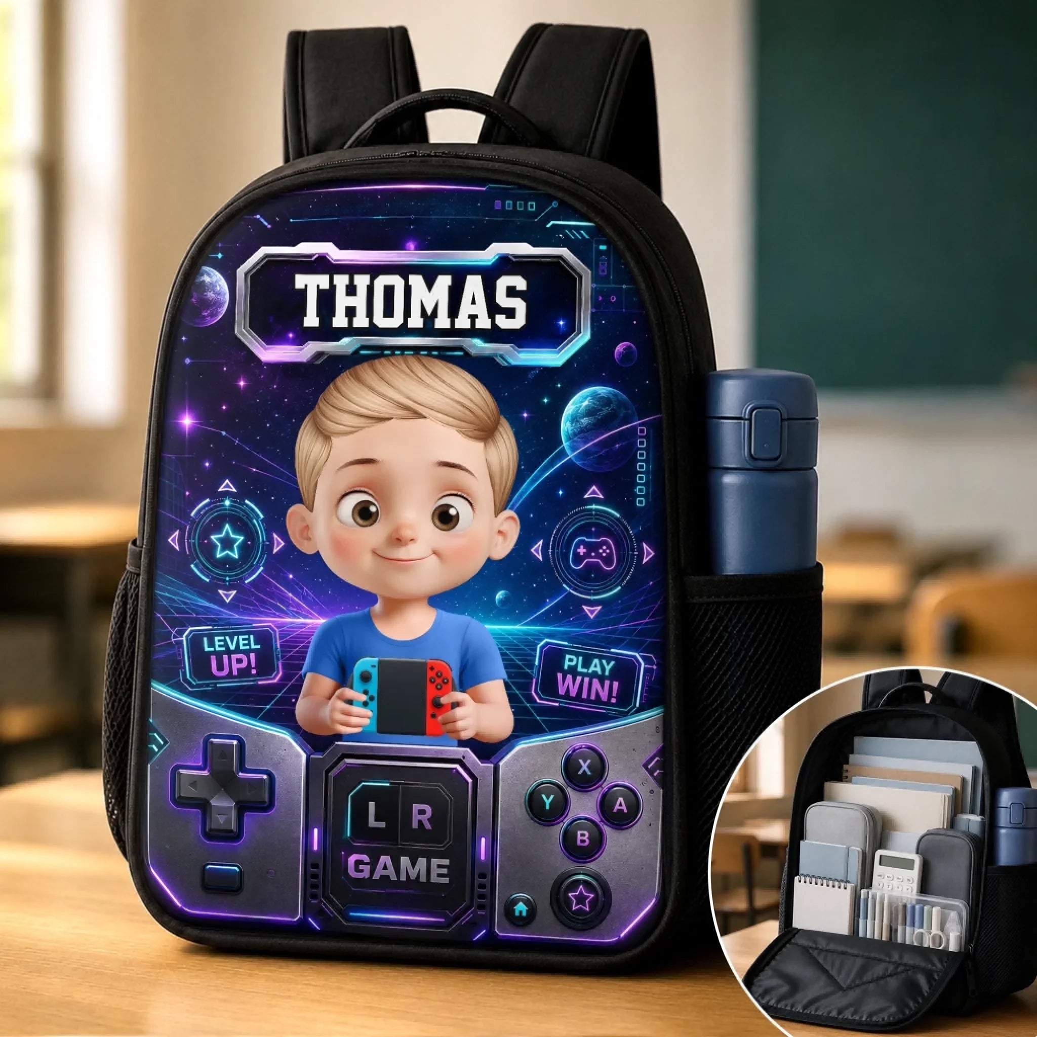 Custom Kids Front Printed Backpack - Personalized Back To School Gifts For Kids - Ready For Class