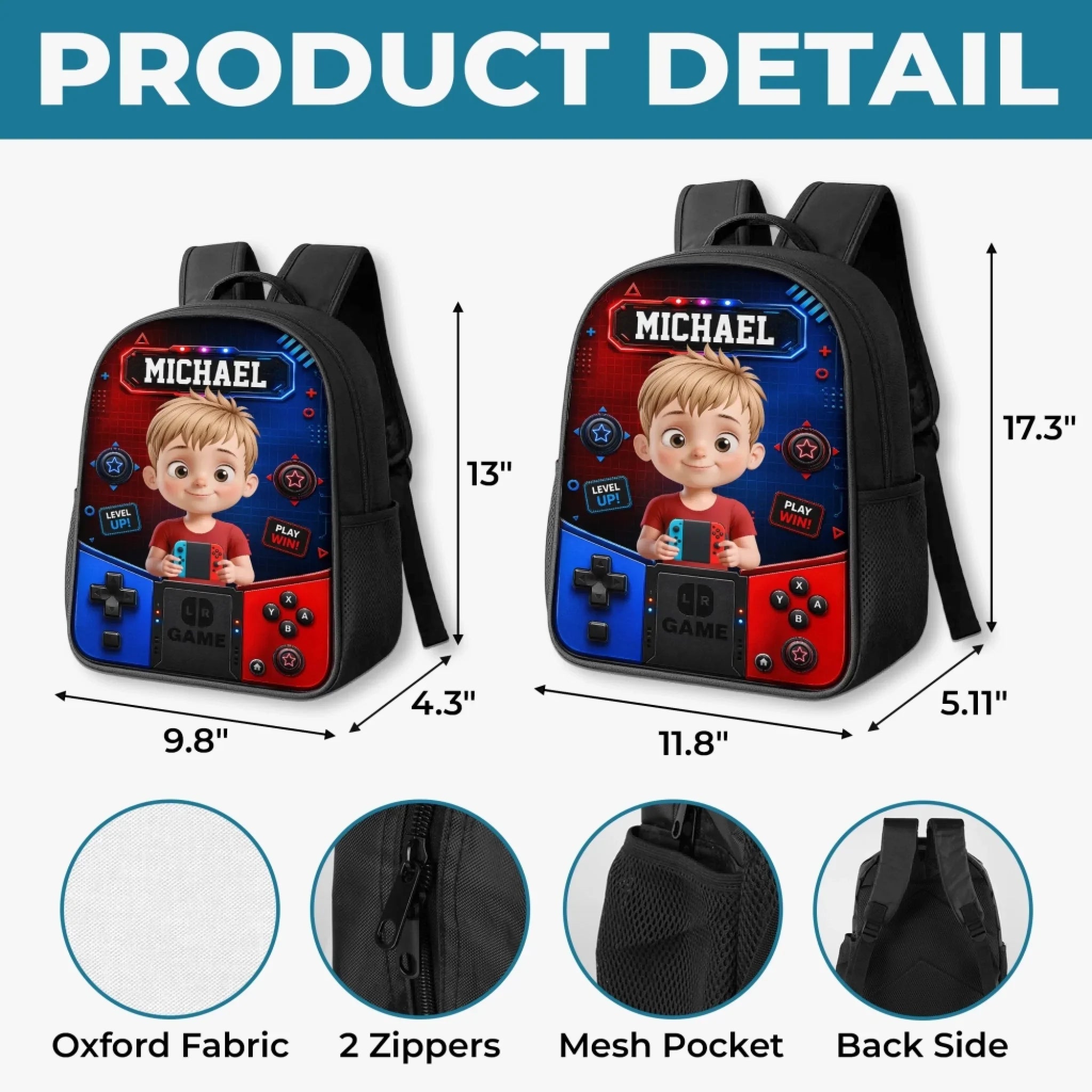Custom Kids Front Printed Backpack - Personalized Back To School Gifts For Kids - Ready For Class