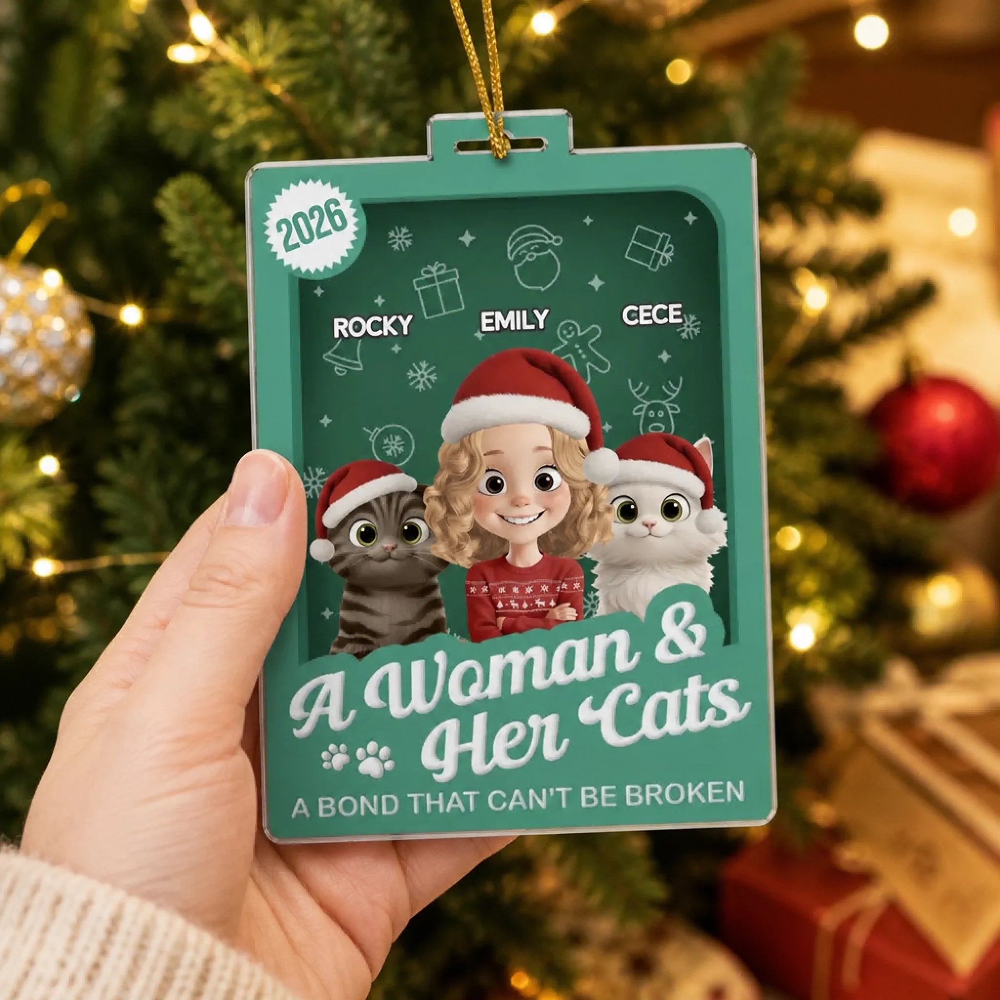 Custom Toy Box Acrylic Ornament - Personalized Christmas Birthday Gifts For Cat Lovers, Cat Mom And Dad - All I Want For Christmas Is Meow