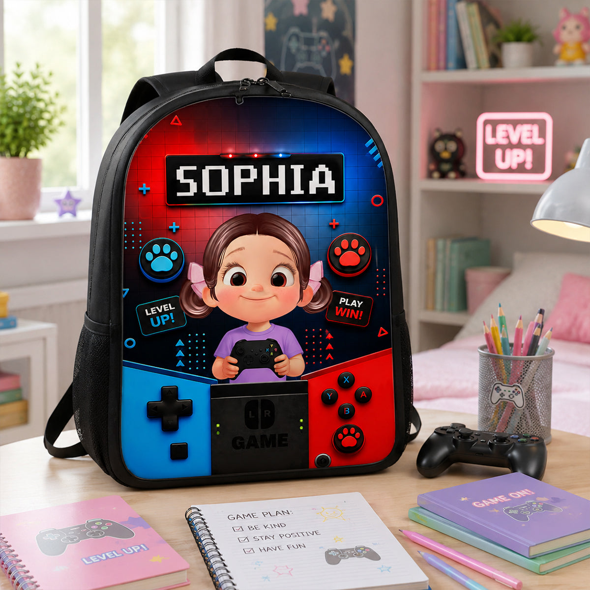 Gamer Boys Girls - Personalized Backpack - Back to School Backpack for Kids