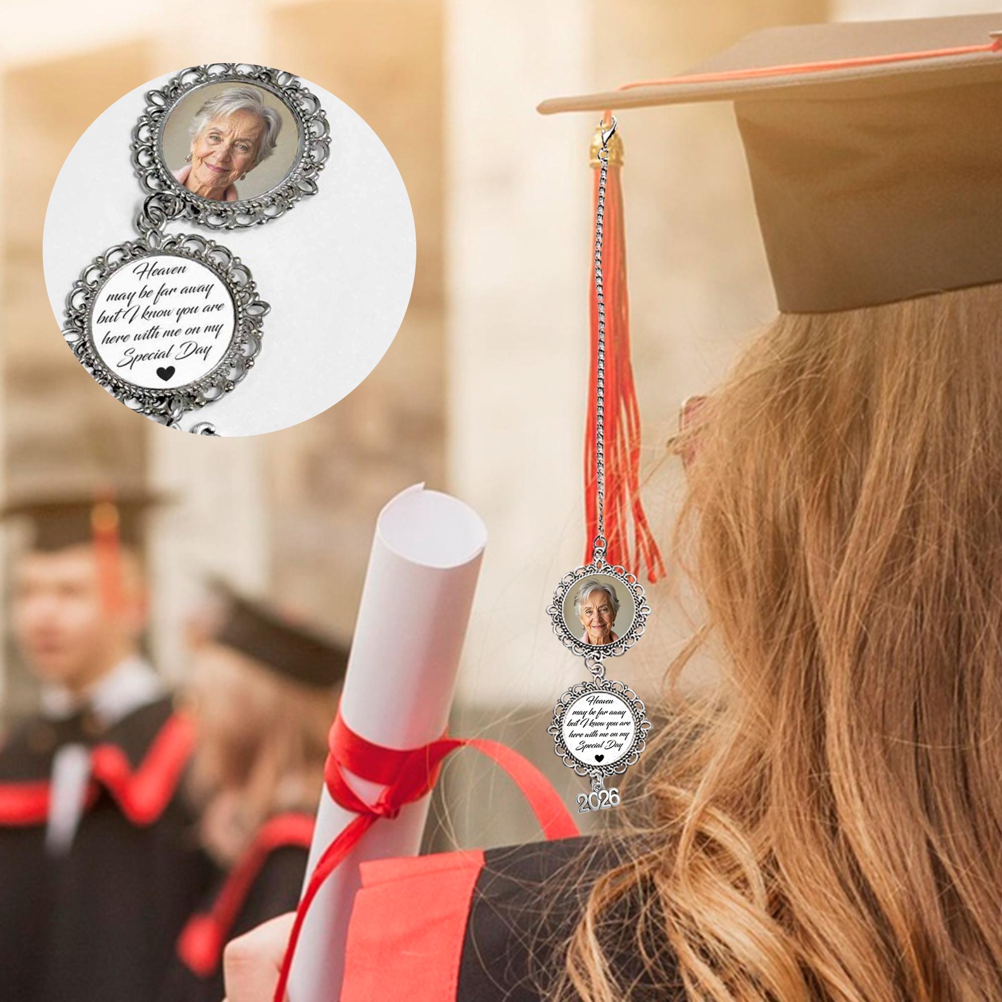 Custom Graduation Tassel With Photo Charm, Memorial Cap Ornament
