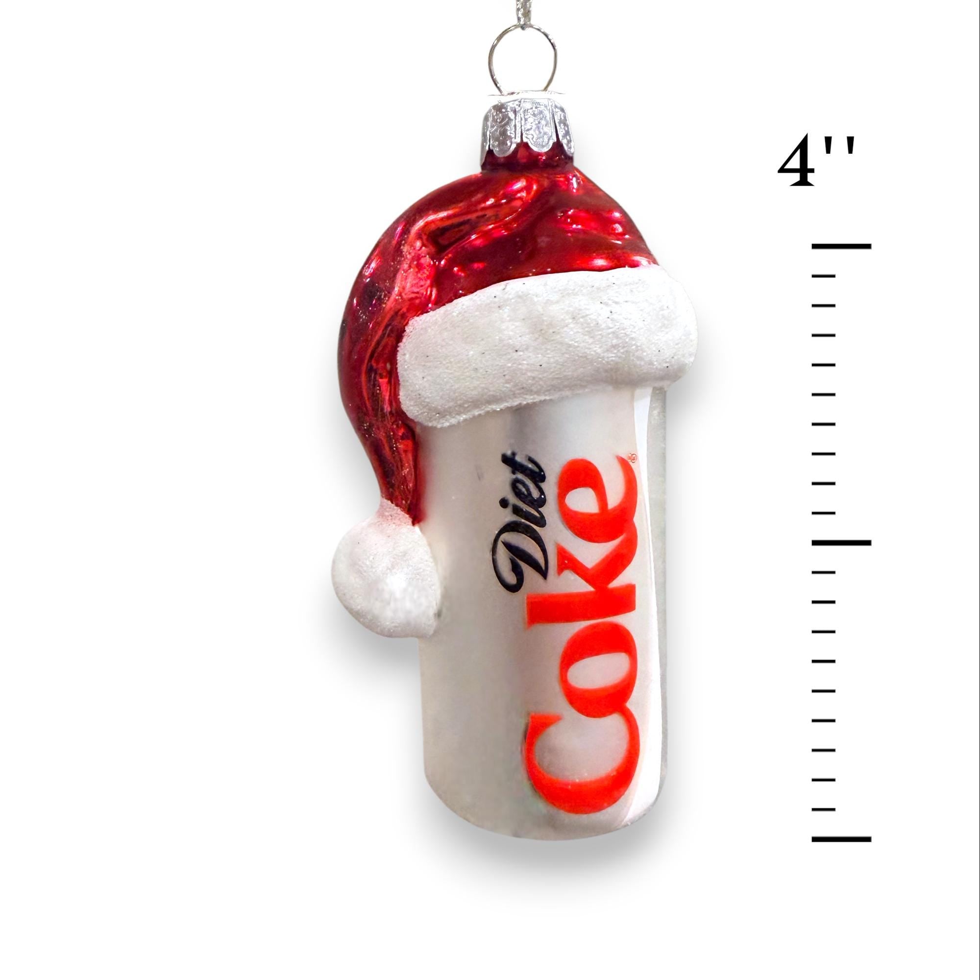 Personalized Diet Coke Christmas Ornament – Soda Can with Santa Hat