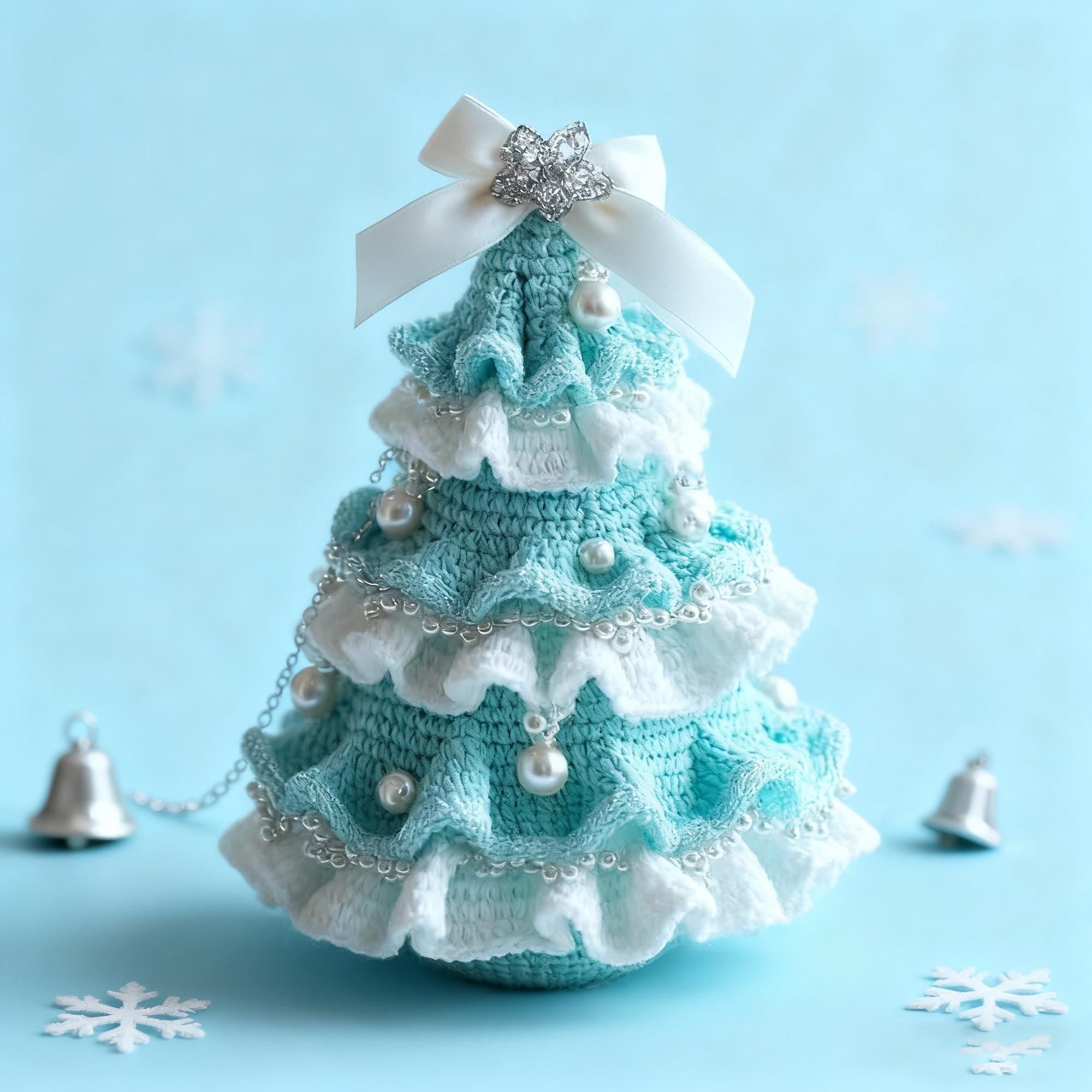 Crochet Christmas Tree Kit, Handmade Crochet Ornament Kit, Holiday Home Decor