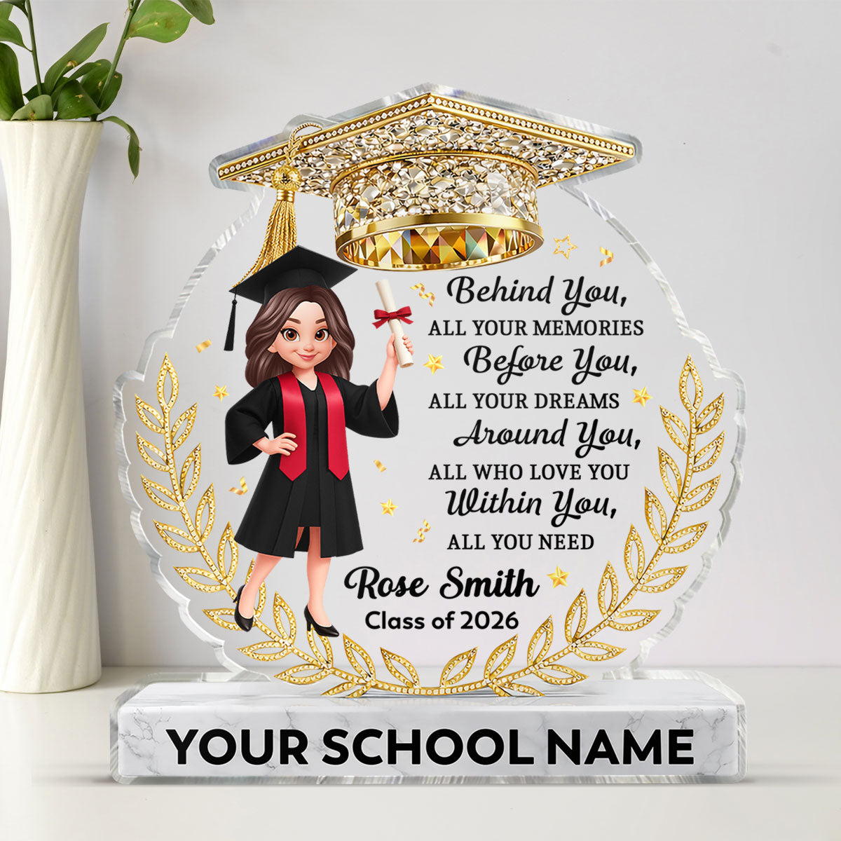 Before You All Your Dreams Graduation - Personalized Acrylic Block Plaque - Graduation Gift For Graduates, Daughter, Son