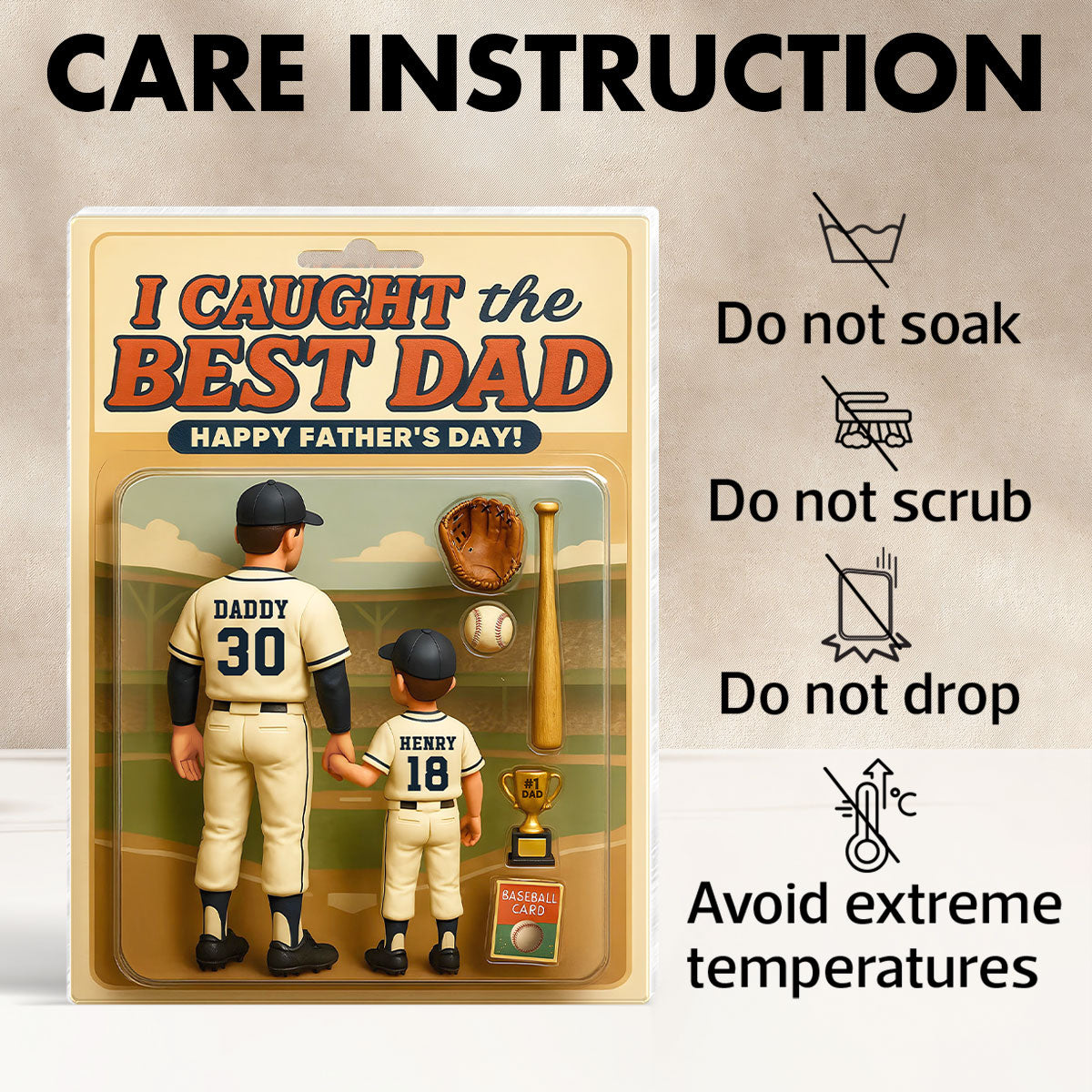 We Caught the Best Dad, Grandpa Baseball - Personalized Acrylic Block Plaque - Gift For Dad, Gift For Husband, Gift For Grandpa