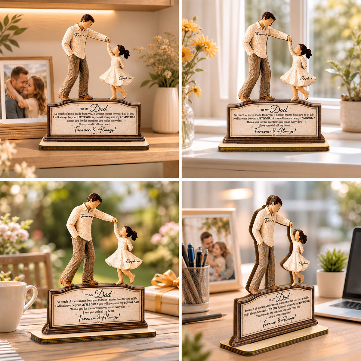 Will Always Be Your Little Girl Father & Daughter Dancing - Personalized 2-Layered Wooden Plaque - Sentimental  Gift From Daughter