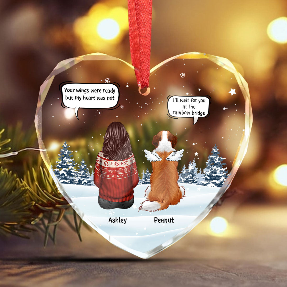 I Still Talk About You Dog Cat Memorial - Personalized Glass Ornament - Memorial Christmas Gift For Dog Lovers, Cat Lovers