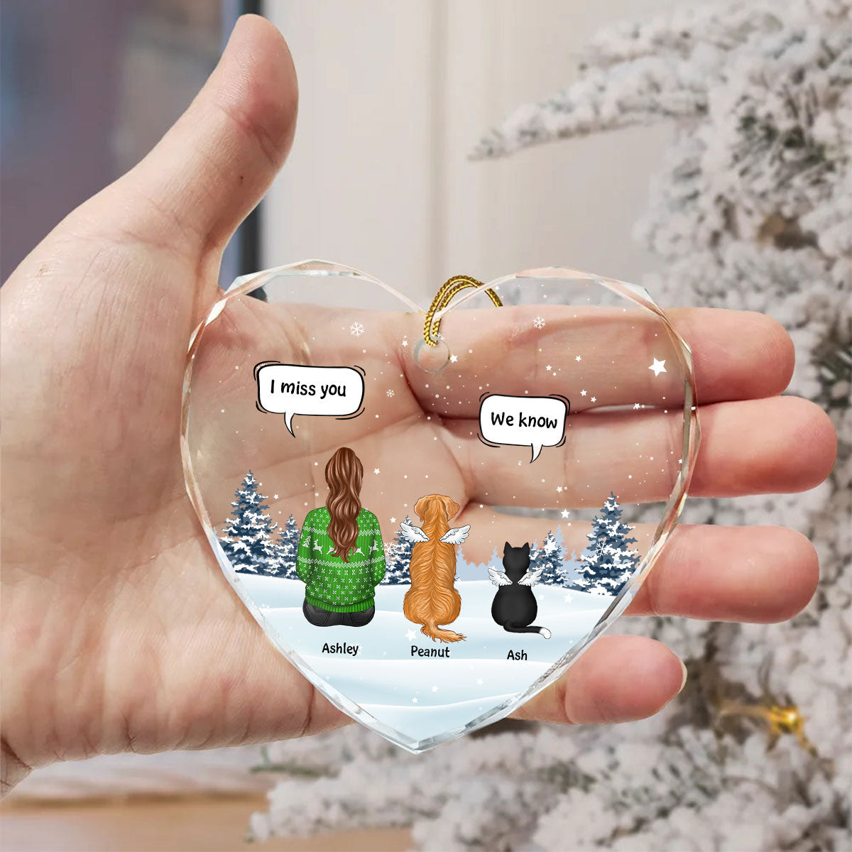 I Still Talk About You Dog Cat Memorial - Personalized Glass Ornament - Memorial Christmas Gift For Dog Lovers, Cat Lovers