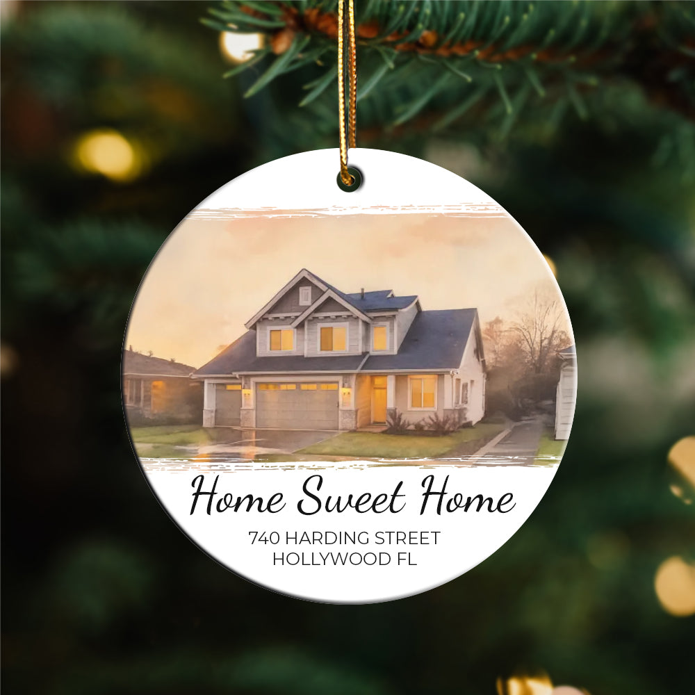 Custom Watercolor House Painting Ornament, New Home Christmas Gift