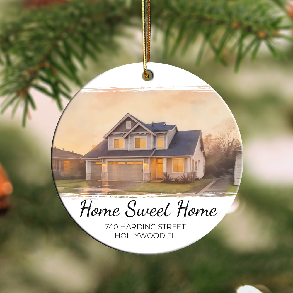 Custom Watercolor House Painting Ornament, New Home Christmas Gift