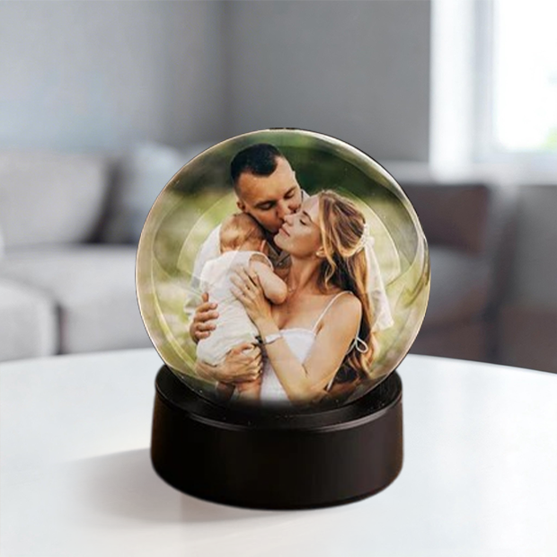 Glass Video Globe: Personalized Memory Crystal Ball Gift