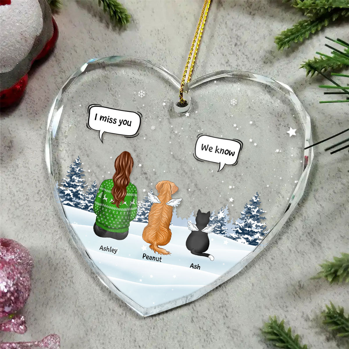 I Still Talk About You Dog Cat Memorial - Personalized Glass Ornament - Memorial Christmas Gift For Dog Lovers, Cat Lovers