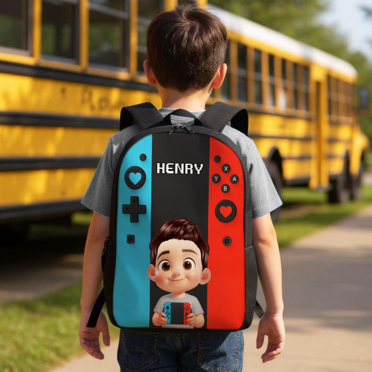 Gamer Design for Boys Girls - Personalized Backpack - Back to School Backpack for Kids