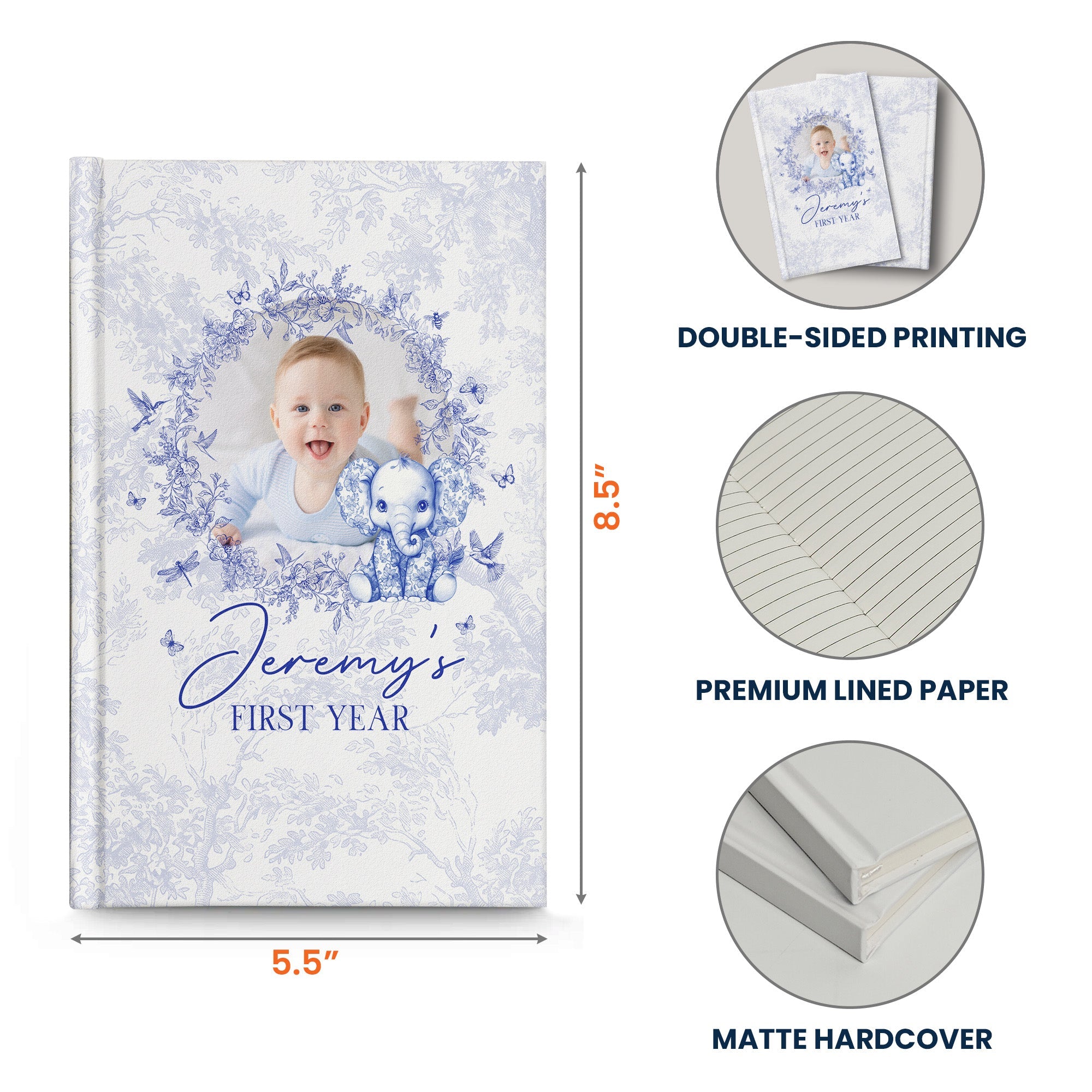 Baby's First Year Memory Book For New Parents Newborn Record Book Baby Shower Gift - Personalized Journal