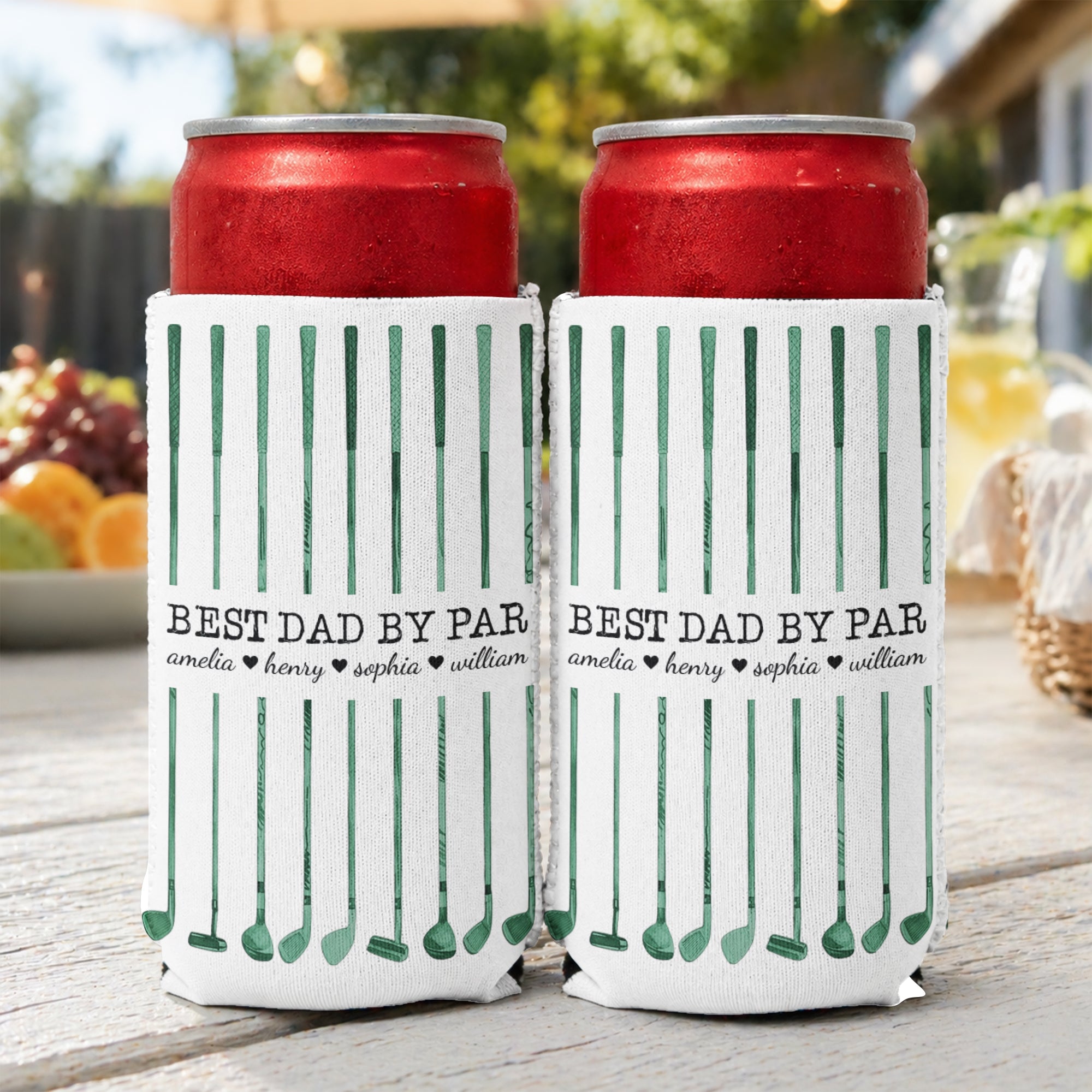 Best Dad By Par Custom Name Golf Dad Father's Day Gift For Dad, Husband - Personalized Can Cooler