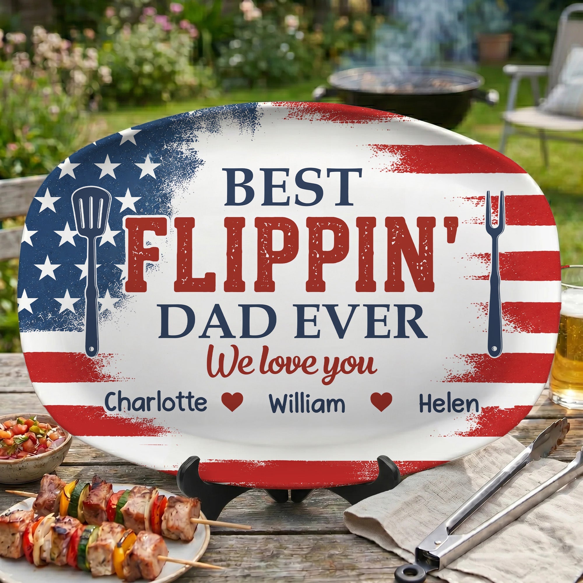 Best Flippin' Dad Ever Gift For Dad, Husband - Personalized Platter