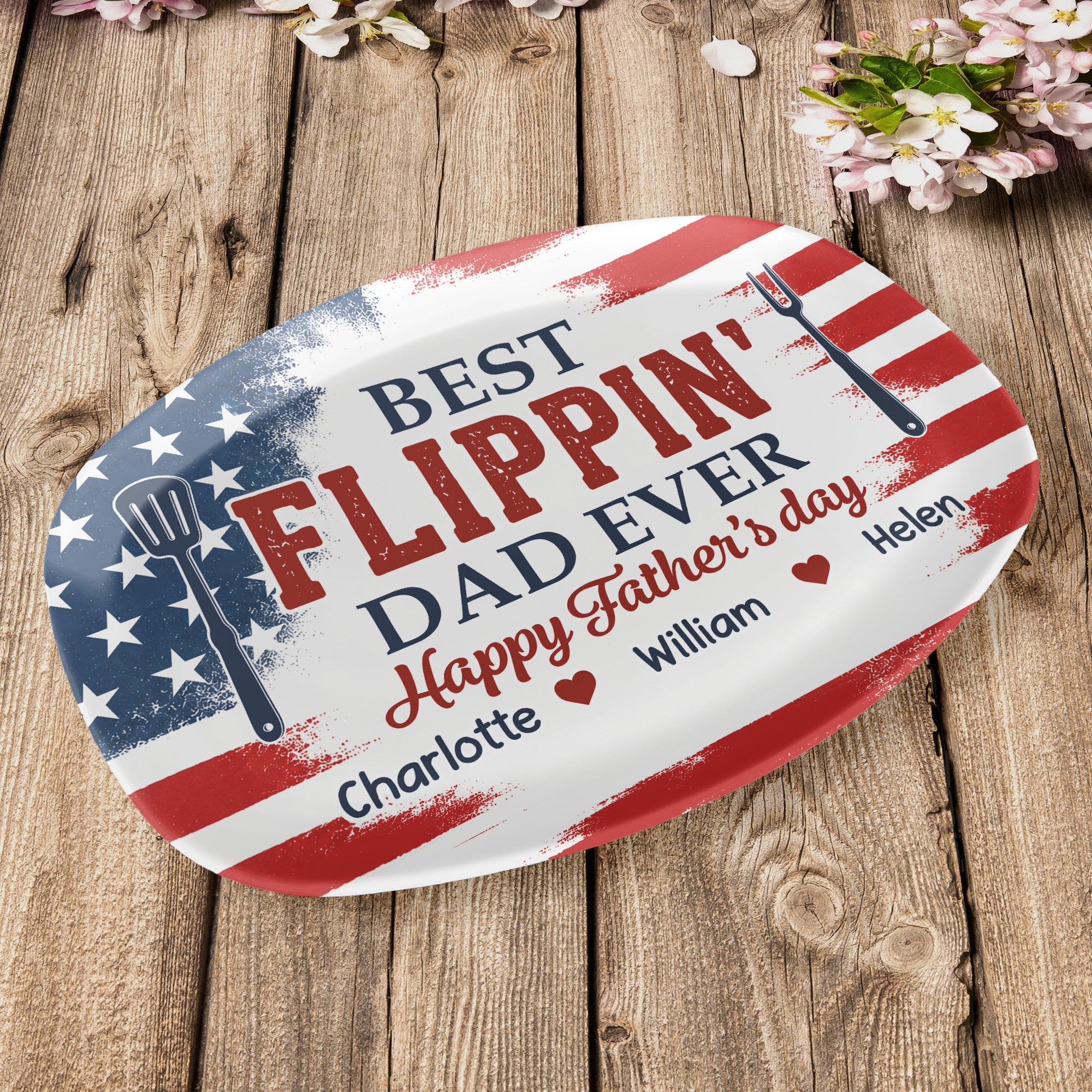 Best Flippin' Dad Ever Gift For Dad, Husband - Personalized Platter