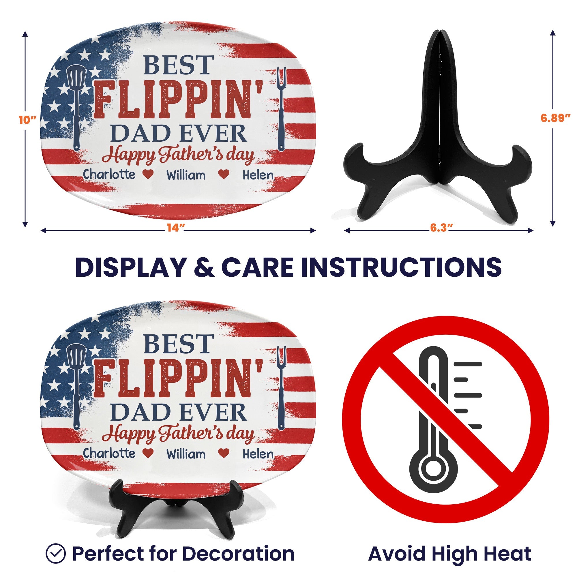 Best Flippin' Dad Ever Gift For Dad, Husband - Personalized Platter