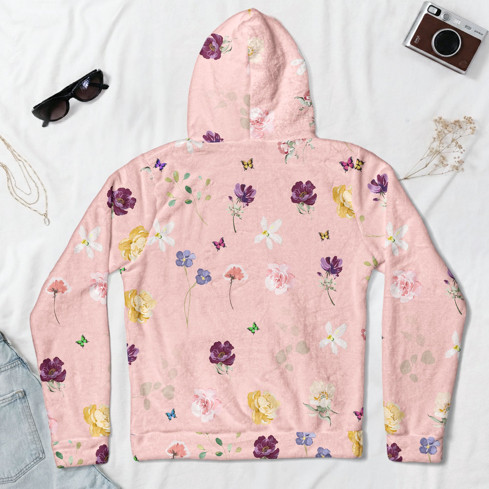 Birth Flower Book Lovers - Personalized Fleece Hoodie