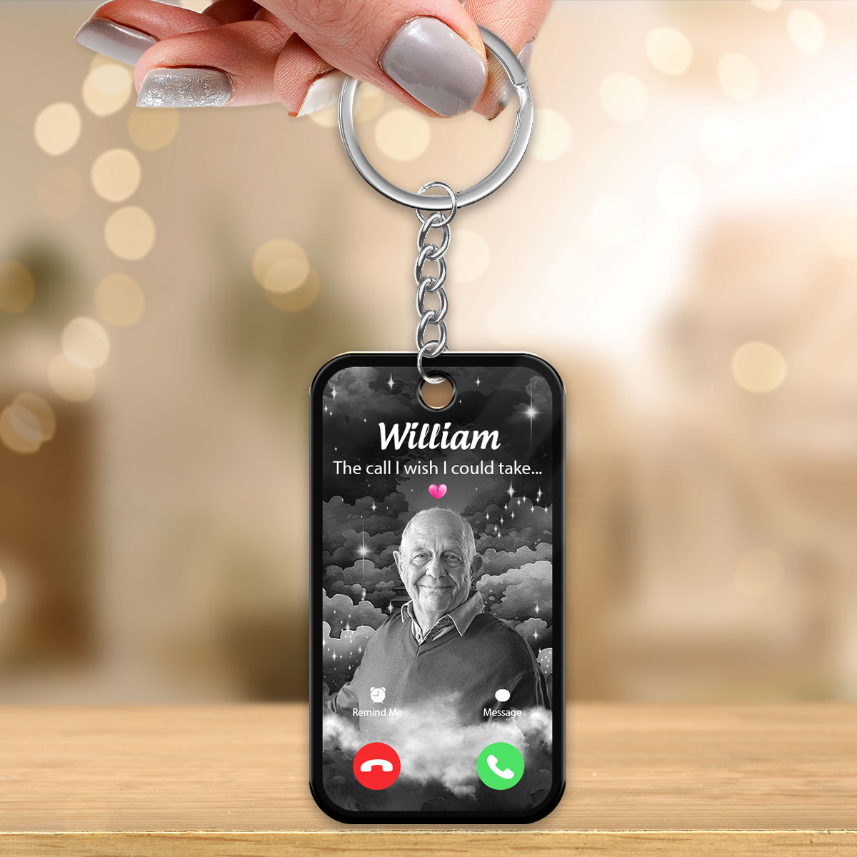The Call I Wish I Could Take Memorial Sympathy Gift Remembrance Keepsake Photo Inserted - Personalized Acrylic Keychain