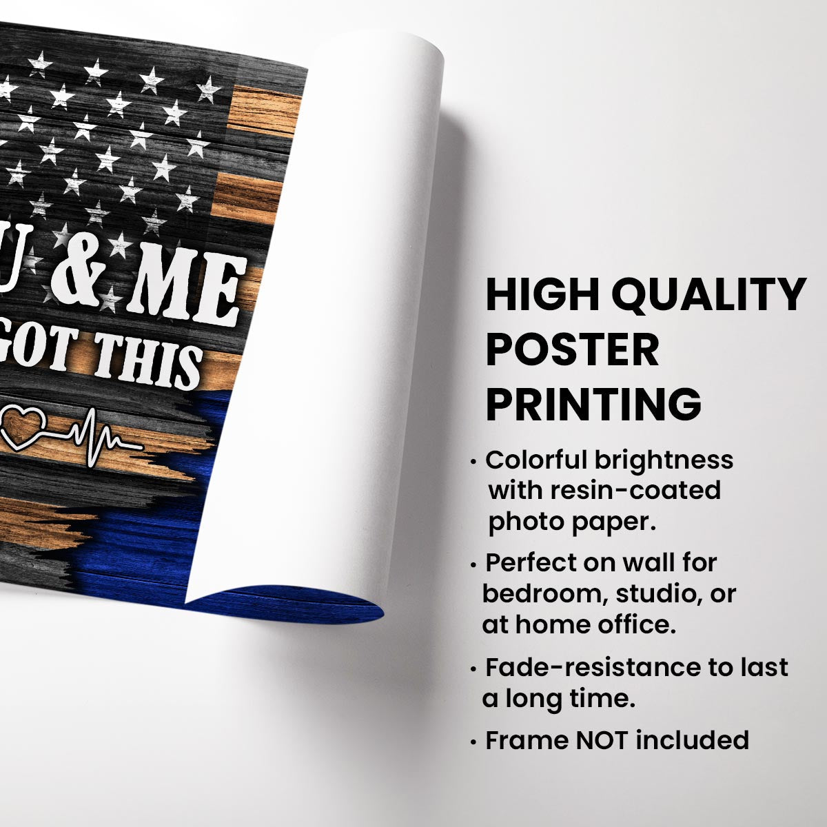 Hero Couple Nation Flag Gift by Occupation For Her, For Him - Personalized Poster - Anniversary Gift For Couple, For Dad Mom