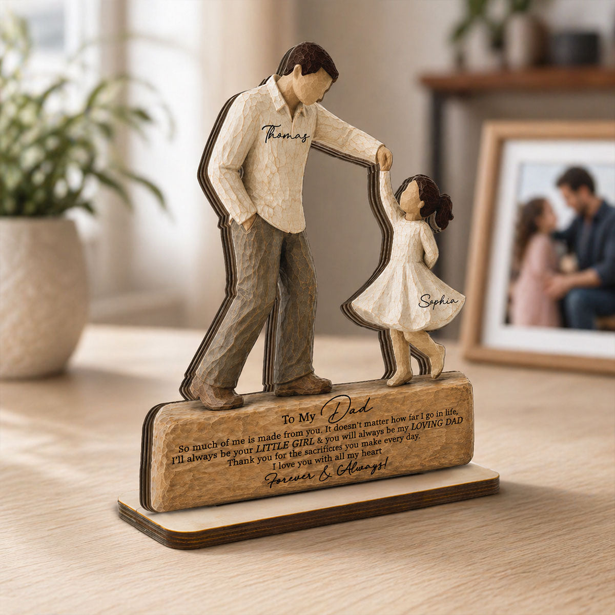 I Will Always Be Your Little Girl Father & Daughter Dancing 2D Flat Printed - Personalized 2-Layered Wooden Plaque - Sentimental  Gift For Dad From Daughter